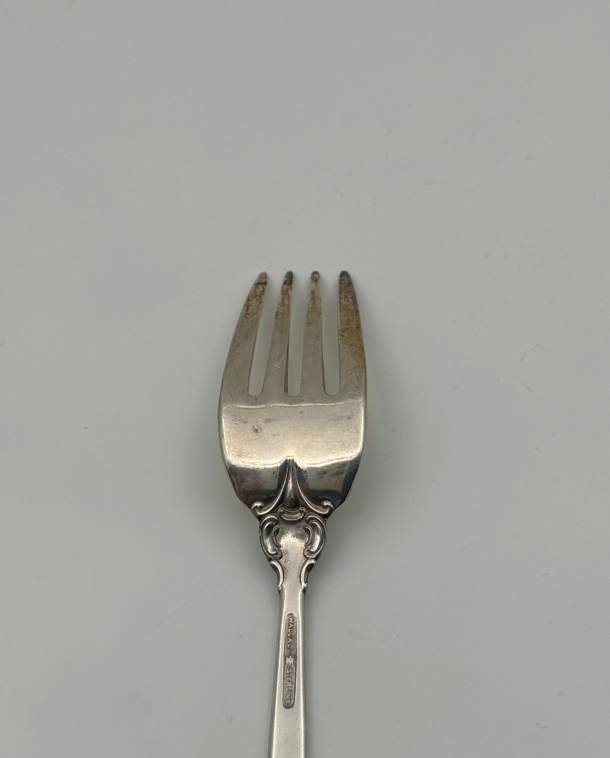 Set of 7 Wallace Sterling Silver Salad Forks “Grande Baroque” Pattern 