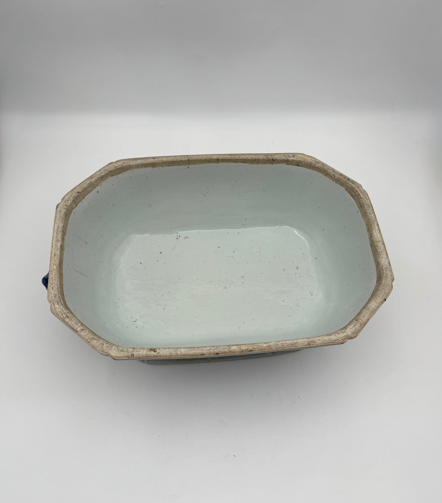 Vintage Chinese Export Blue & White Porcelain Tureen with Lid 19th C.