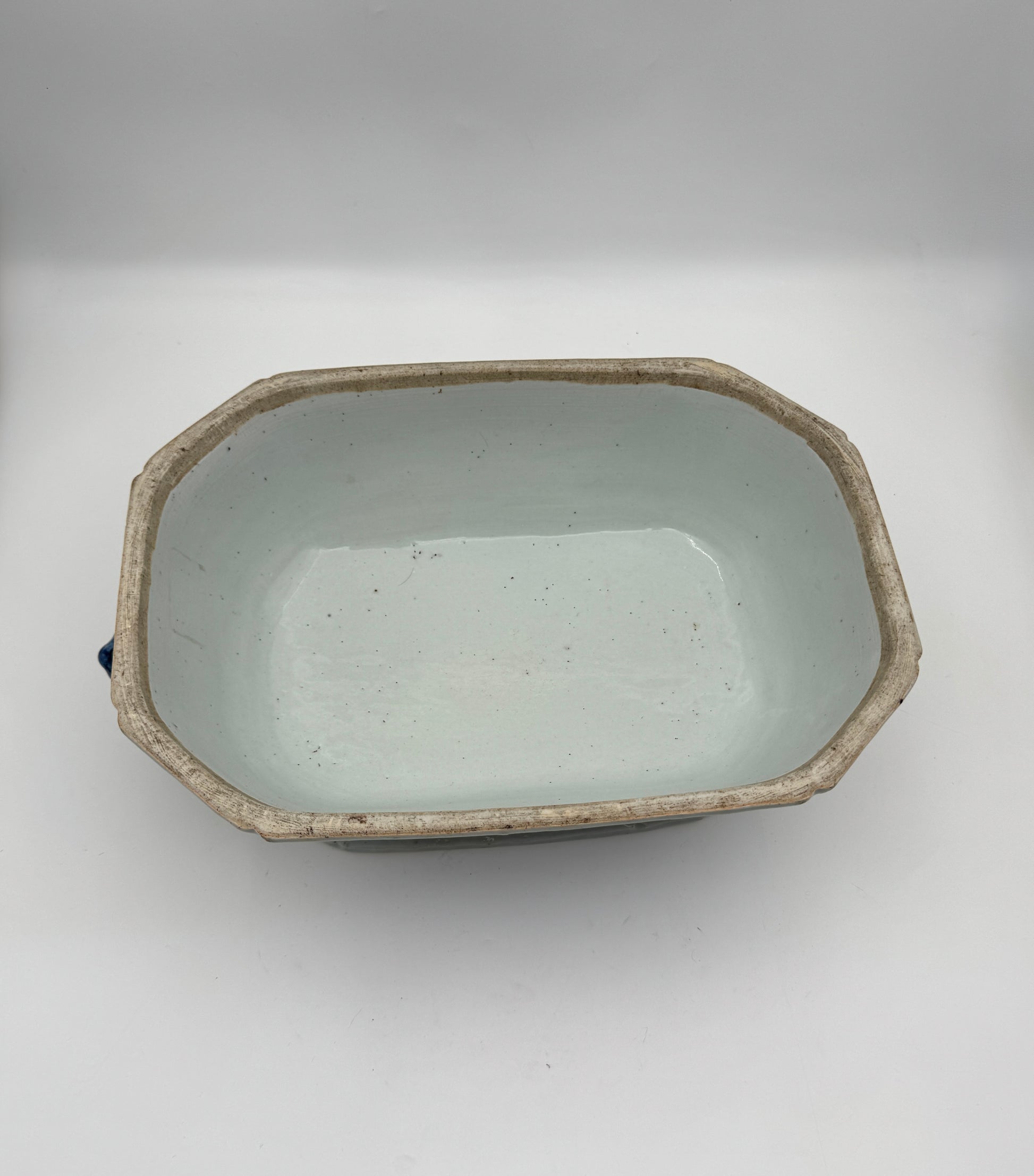 Vintage Chinese Export Blue & White Porcelain Tureen with Lid 19th C.