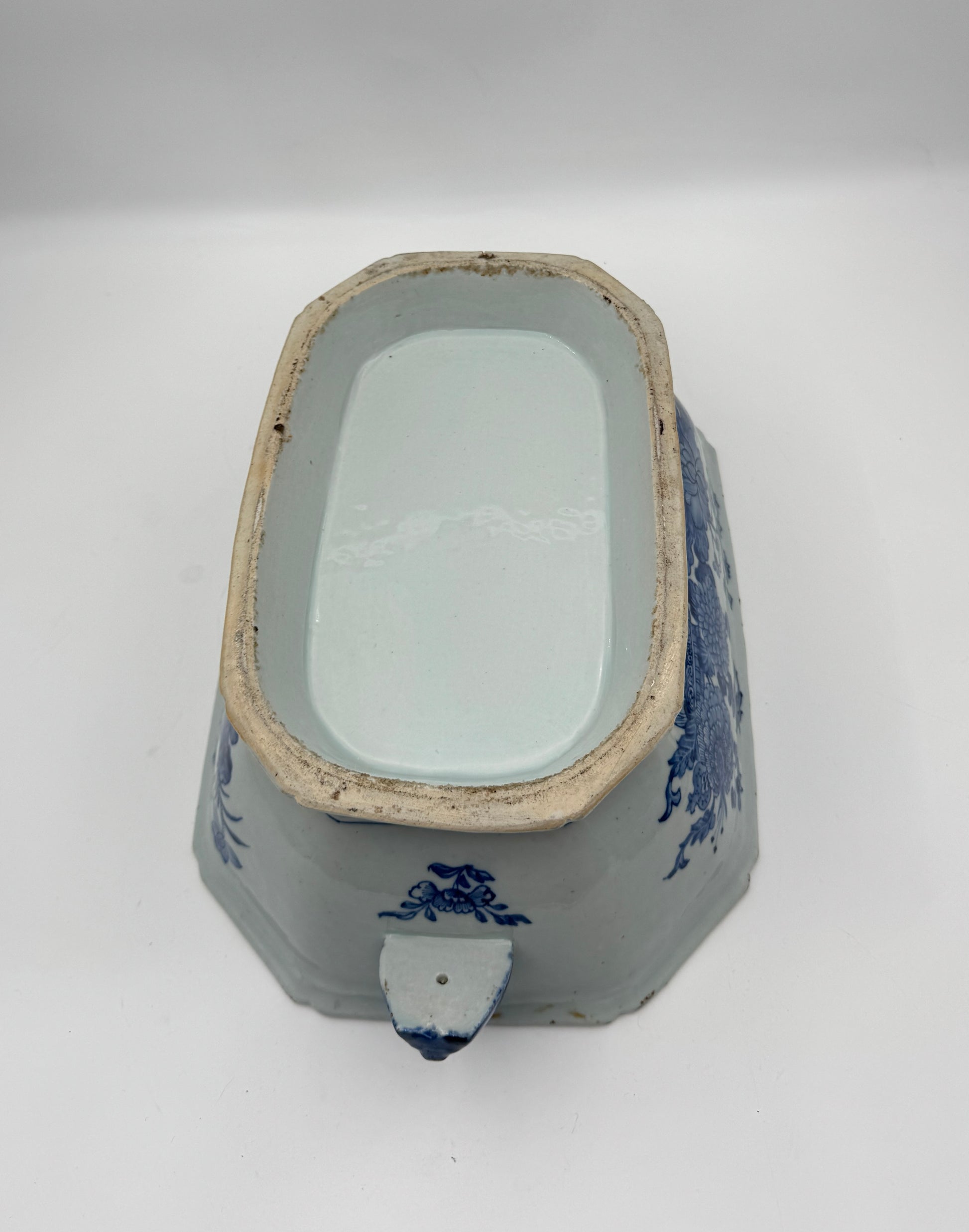 Vintage Chinese Export Blue & White Porcelain Tureen with Lid 19th C.