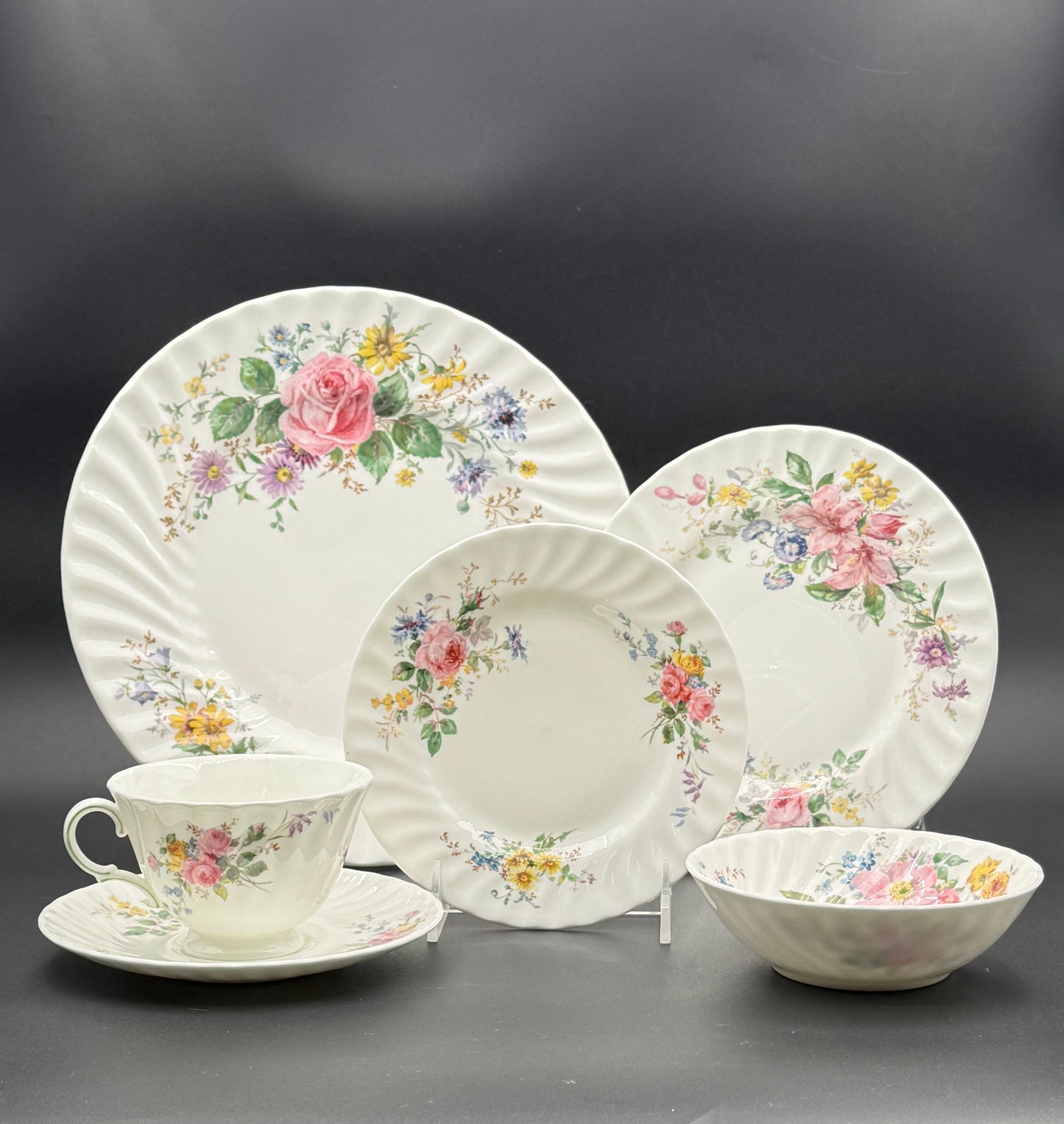 Royal Doulton “Arcadia” Bone China – Service for 12 with Serving Bowls & Platter (75 Pieces)