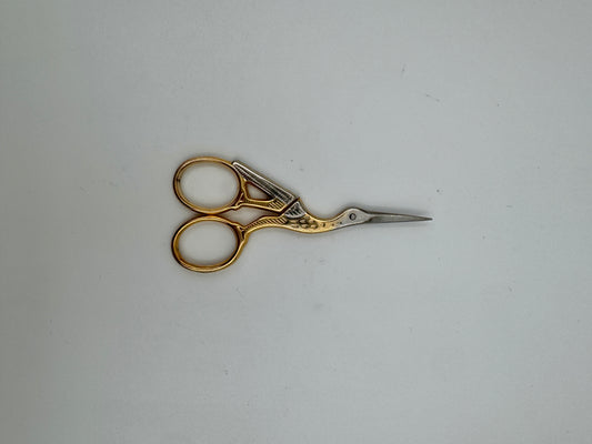 Stork Embroidery Scissors Gold Time - Premium Steel, Made in Italy