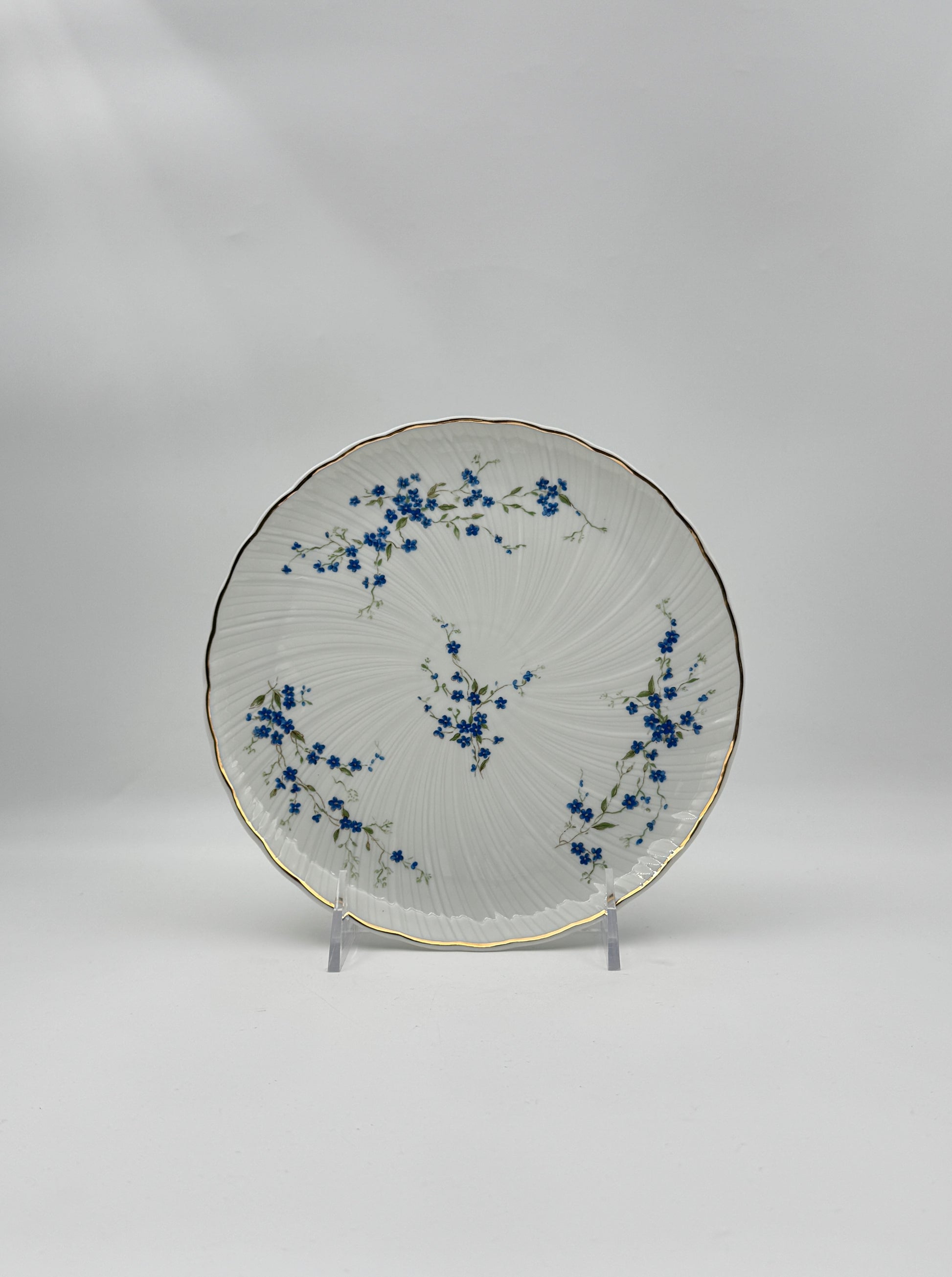 Bernardaud Limoges “Myosotis” Dessert & Cake Plate Set (13 Pieces)