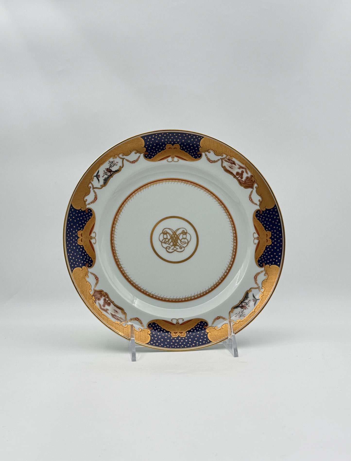 Elegant Set of 6 Mottahedeh “Golden Butterfly” Salad Plates – Portugal
