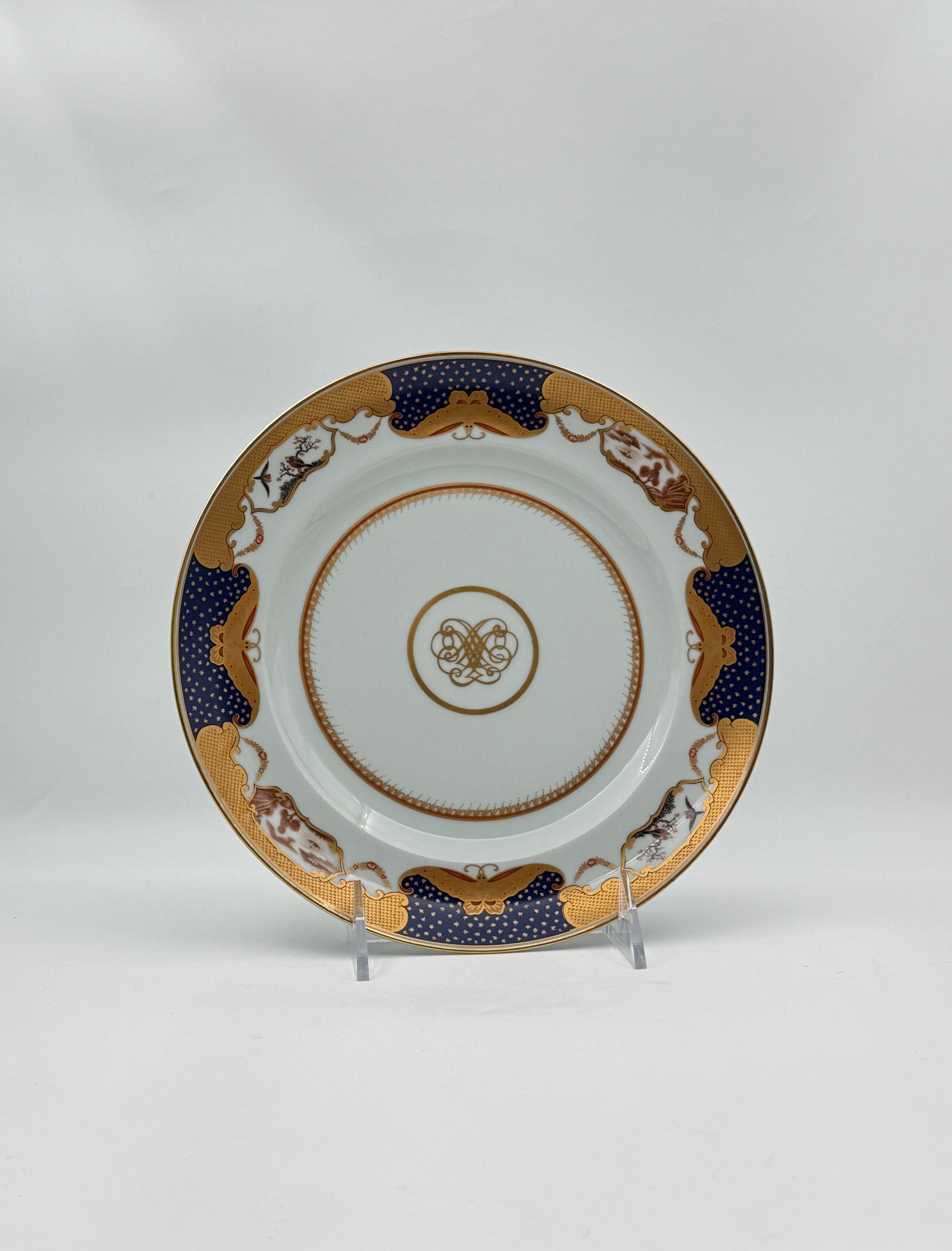 Elegant Set of 6 Mottahedeh “Golden Butterfly” Salad Plates – Portugal
