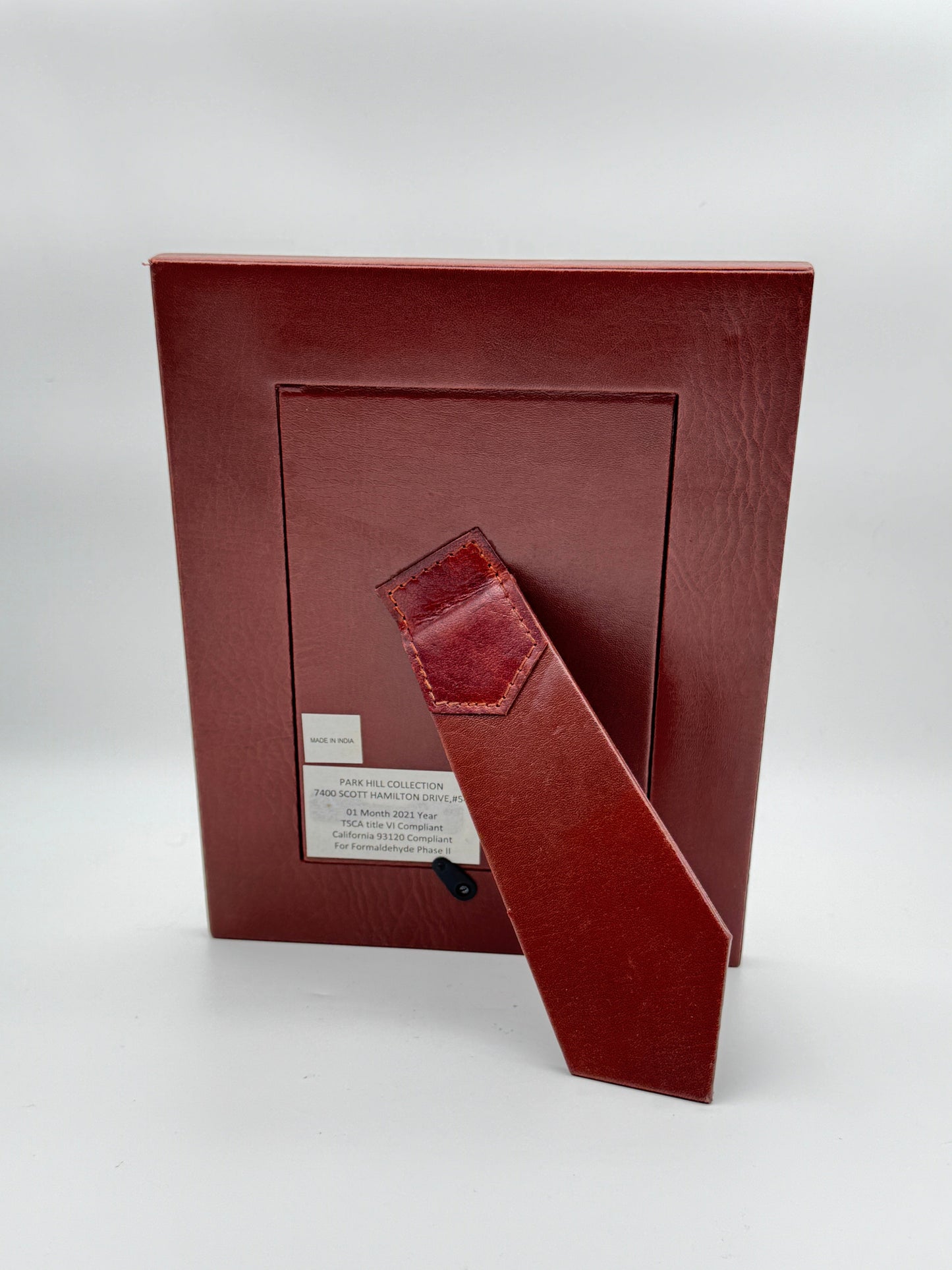 Park Hill Collection Red Leather 5x7 Photo Frame with Decorative Strap