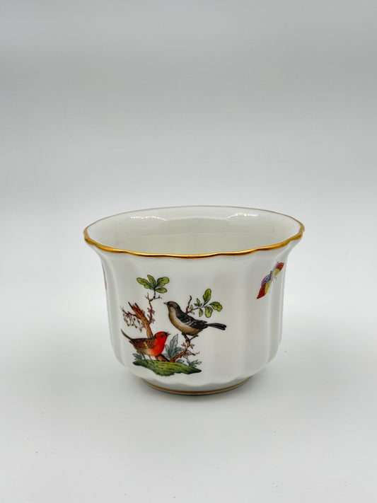 Herend Rothschild Bird Porcelain Bowl - Hand-Painted Decorative Accent with Gold Rim