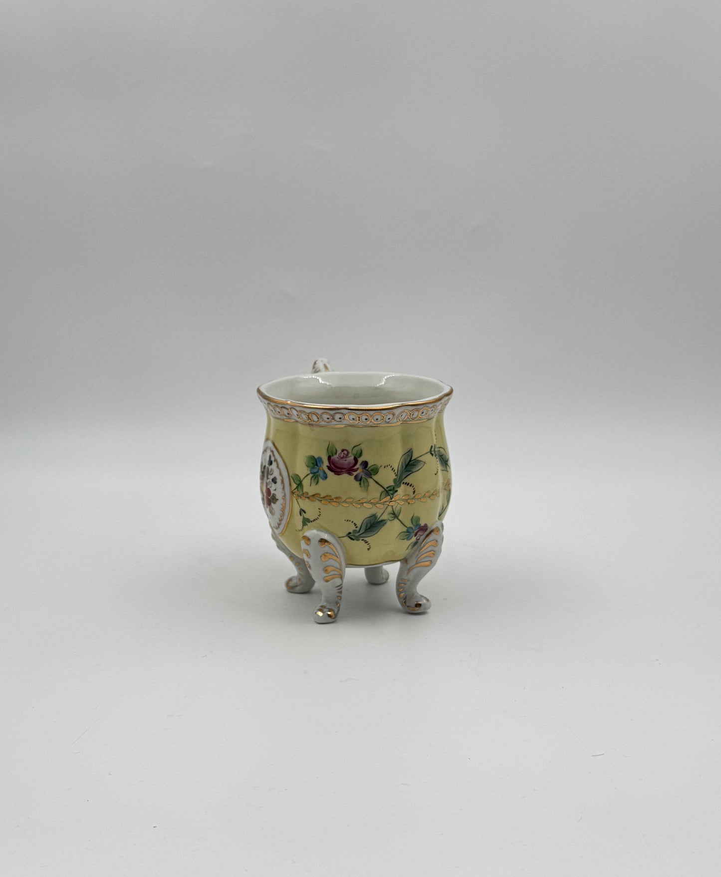 Dresden Porcelain Tea Service – Hand-Painted Floral & Gilt – 8 Pieces with Tray – Germany