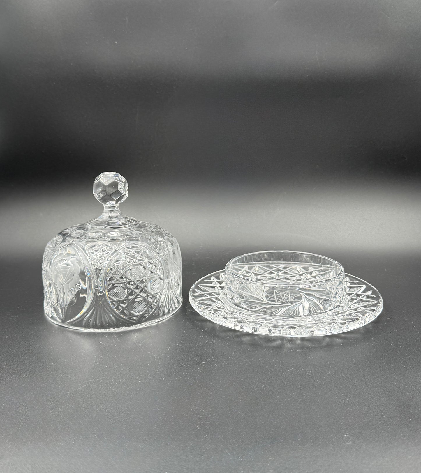 Cut Glass Domed Butter Dish