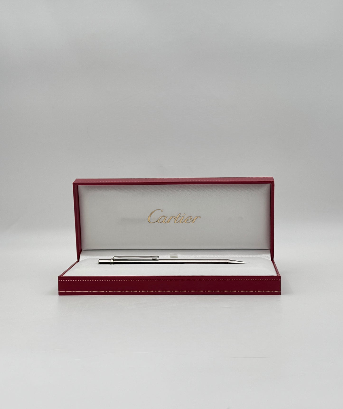 Cartier “Santos de Cartier” Ballpoint Pen – Palladium Finish – Boxed