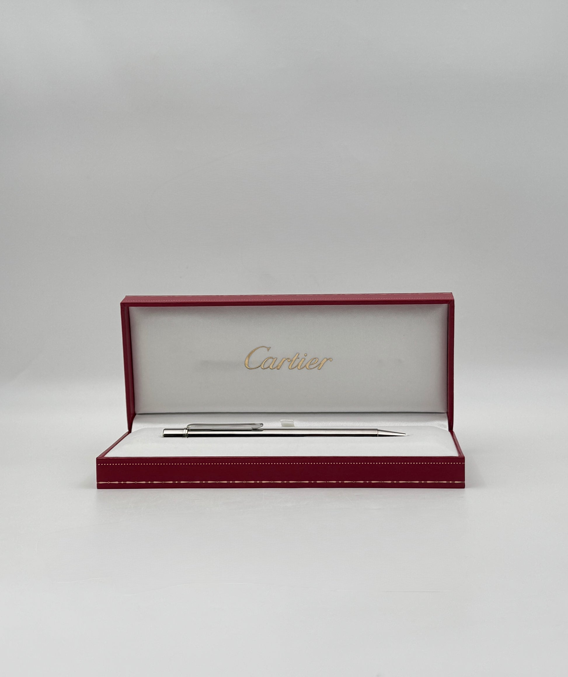 Cartier “Santos de Cartier” Ballpoint Pen – Palladium Finish – Boxed