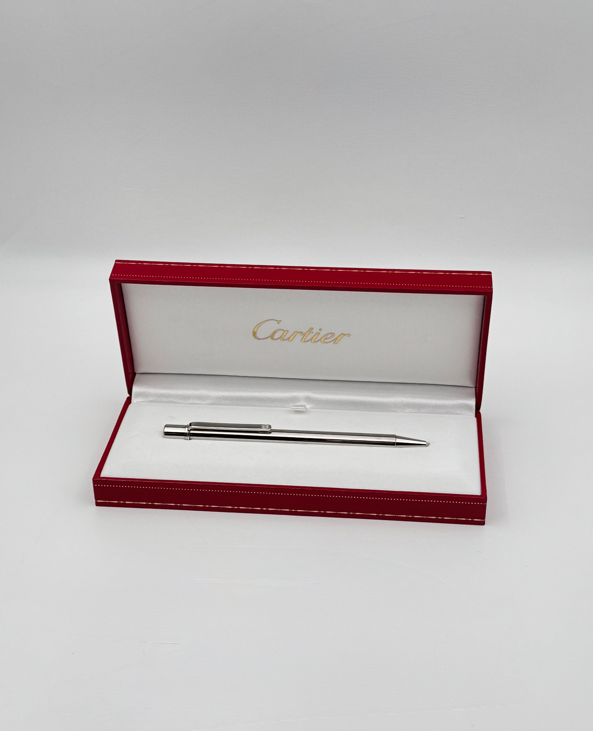 Cartier “Santos de Cartier” Ballpoint Pen – Palladium Finish – Boxed