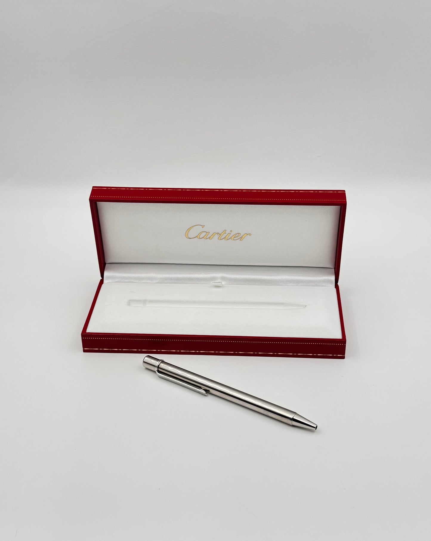 Cartier “Santos de Cartier” Ballpoint Pen – Palladium Finish – Boxed
