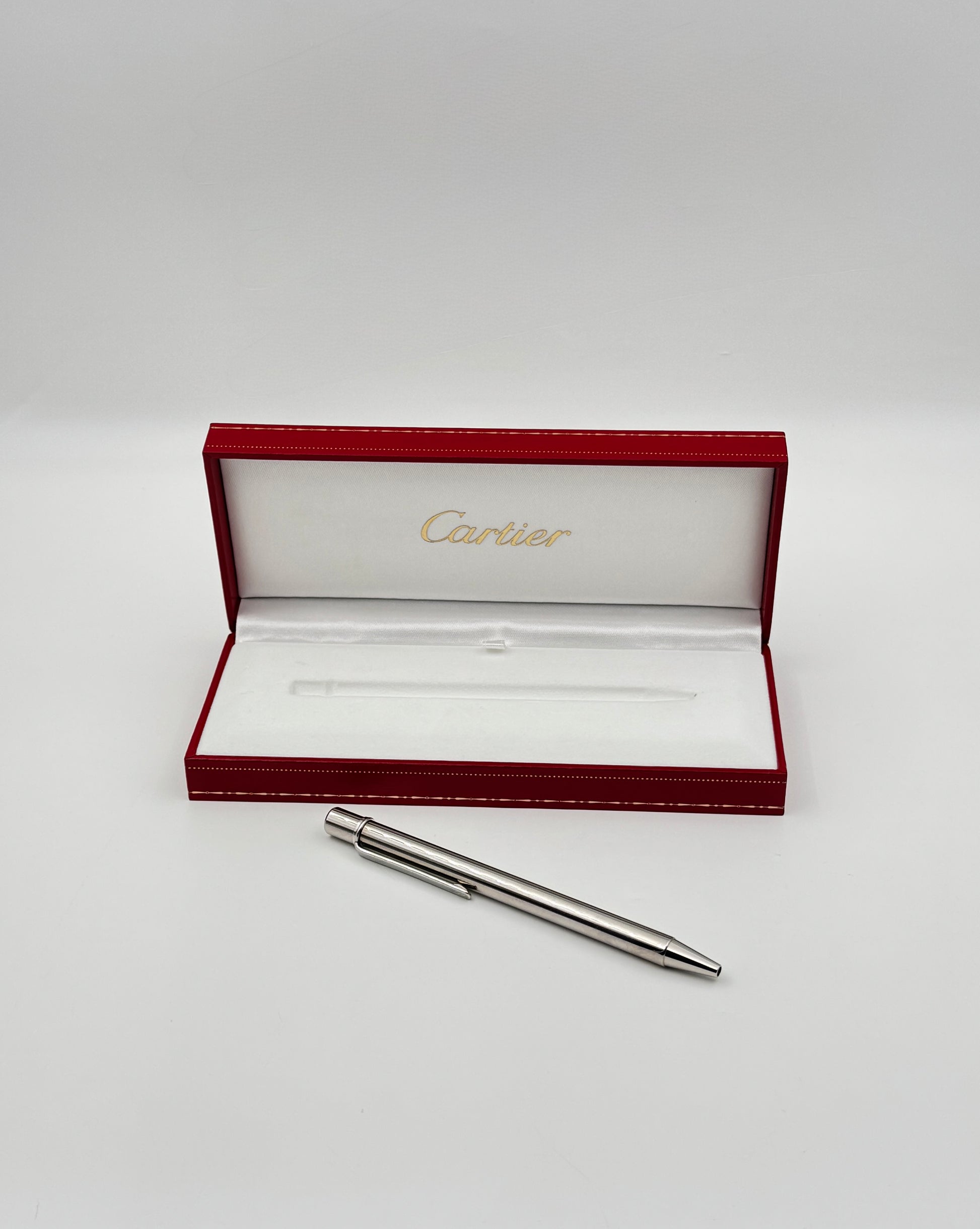 Cartier “Santos de Cartier” Ballpoint Pen – Palladium Finish – Boxed