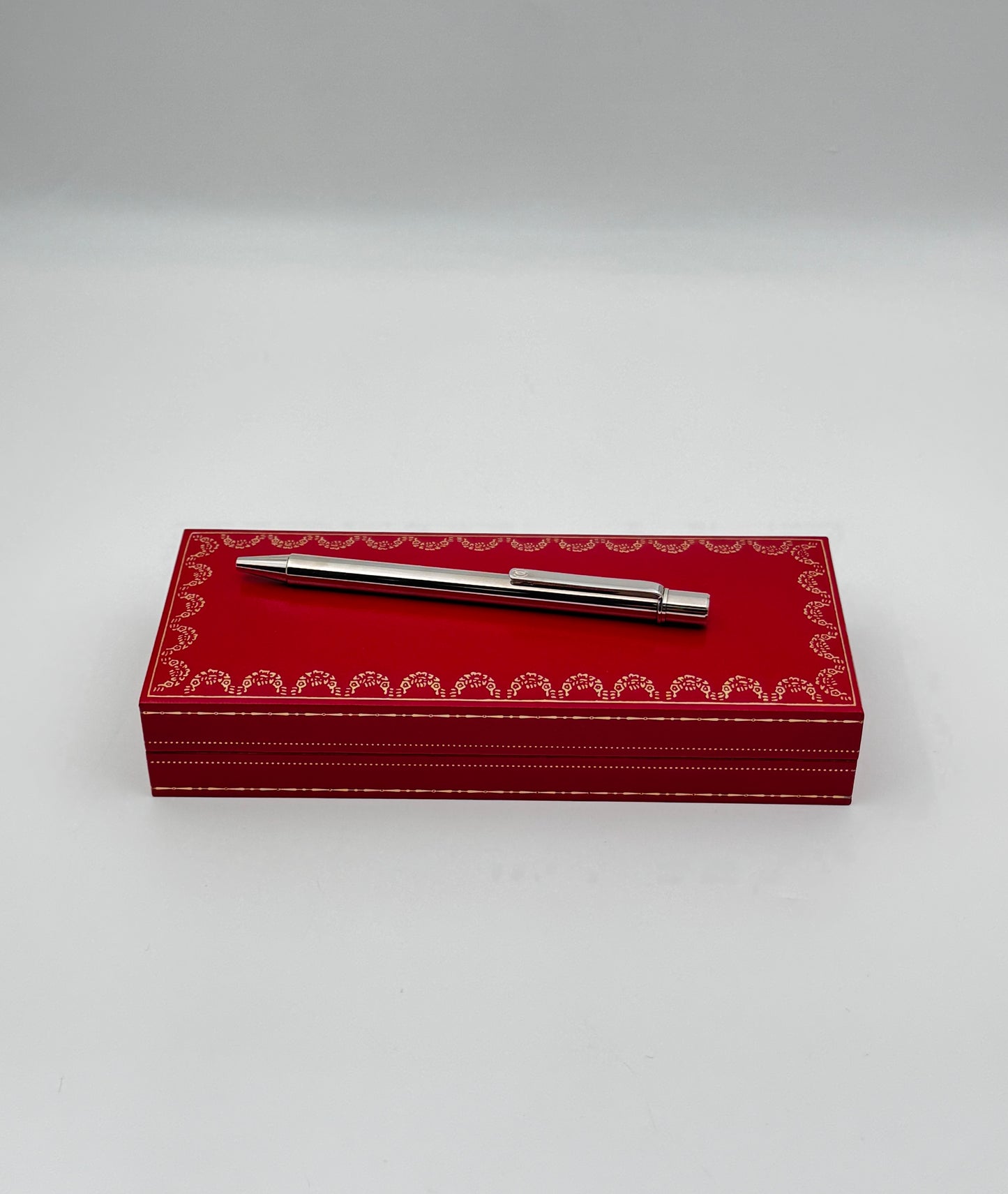 Cartier “Santos de Cartier” Ballpoint Pen – Palladium Finish – Boxed