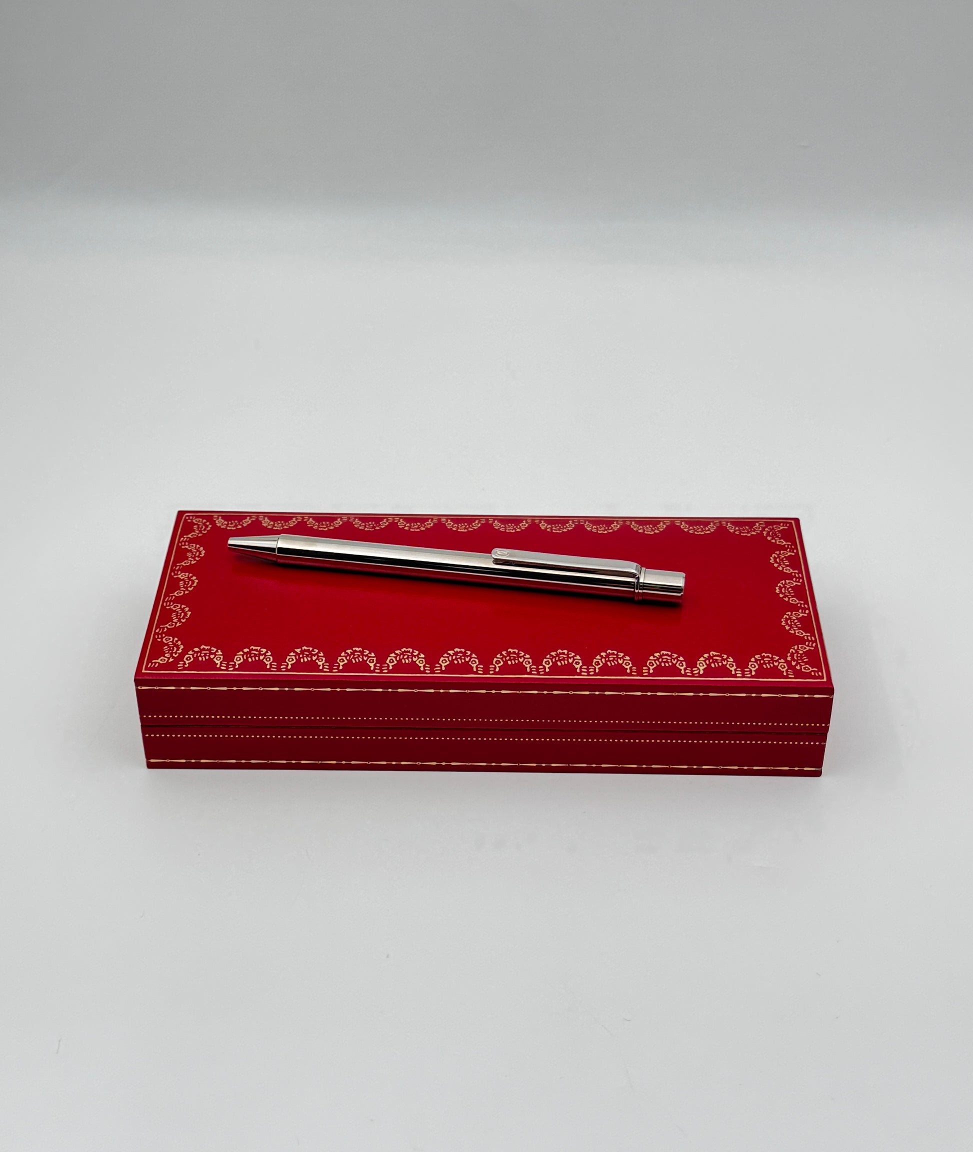 Cartier “Santos de Cartier” Ballpoint Pen – Palladium Finish – Boxed
