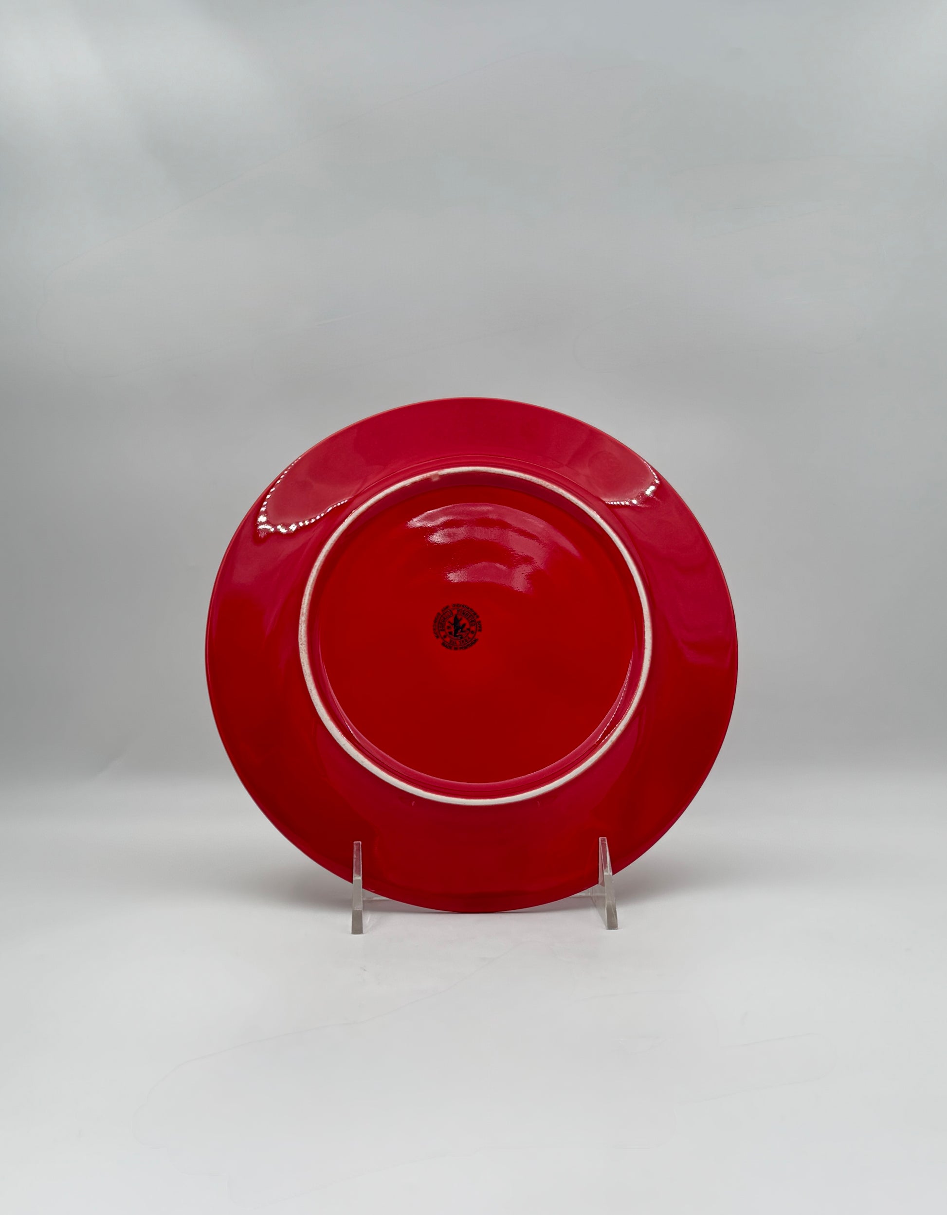 Set of 12 Bordallo Pinheiro Red Christmas Tree Salad Plates