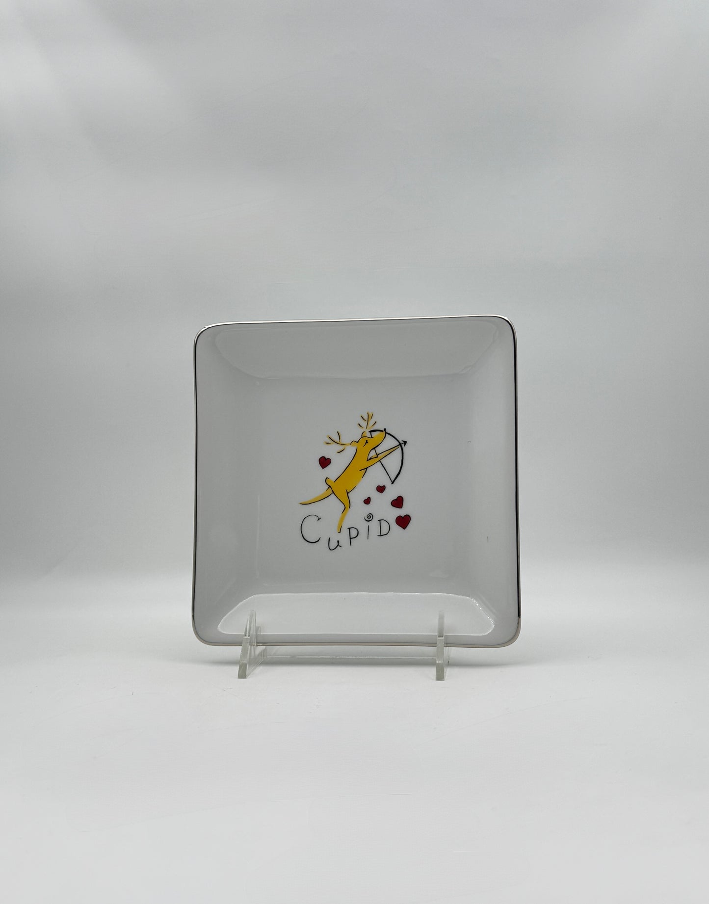 Pottery Barn Reindeer Square Appetizer Plates Set of 4 – Holiday