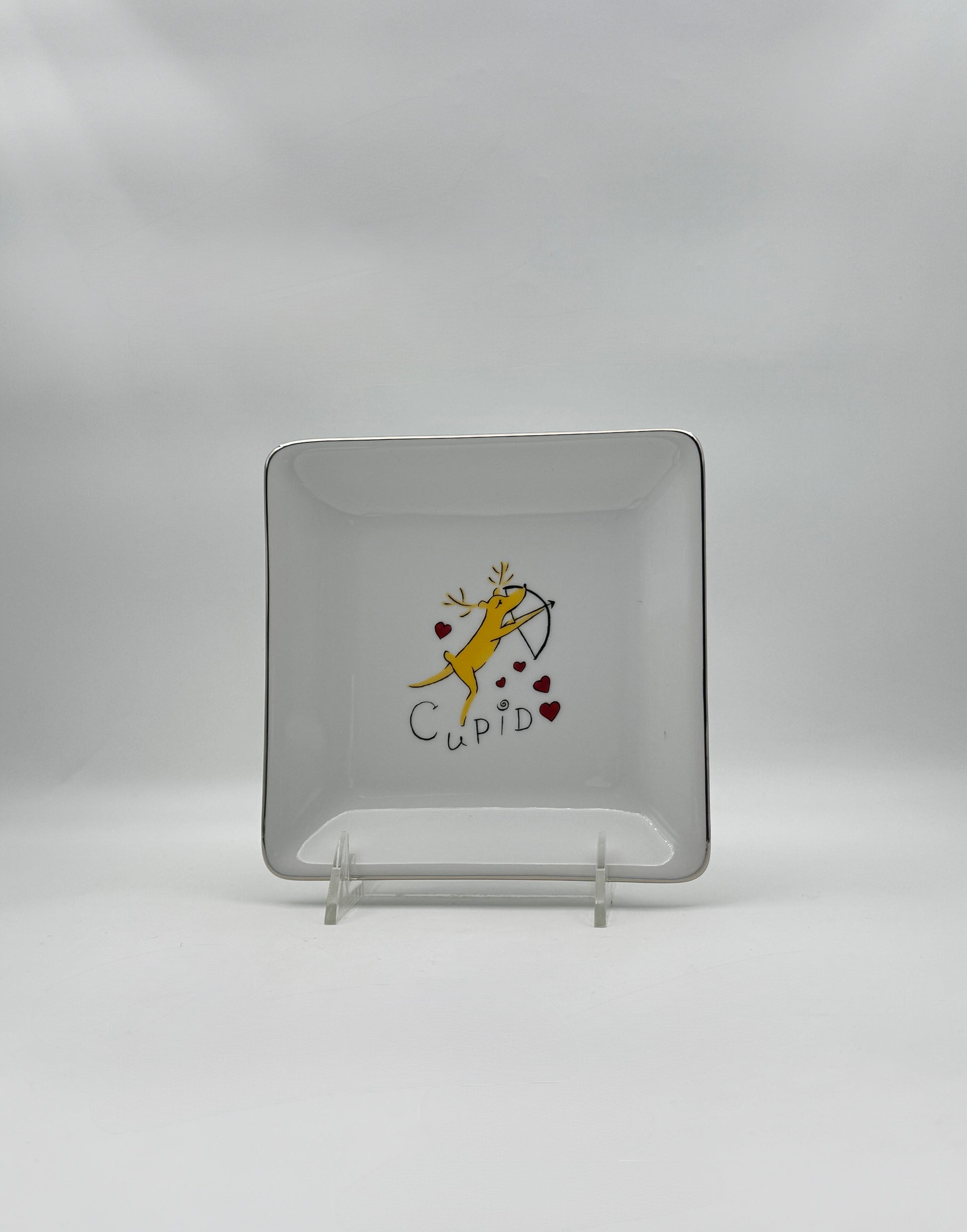 Pottery Barn Reindeer Square Appetizer Plates Set of 4 – Holiday