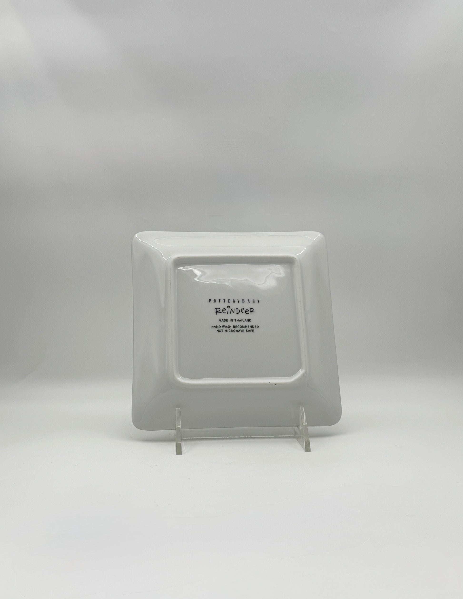 Pottery Barn Reindeer Square Appetizer Plates Set of 4 – Holiday