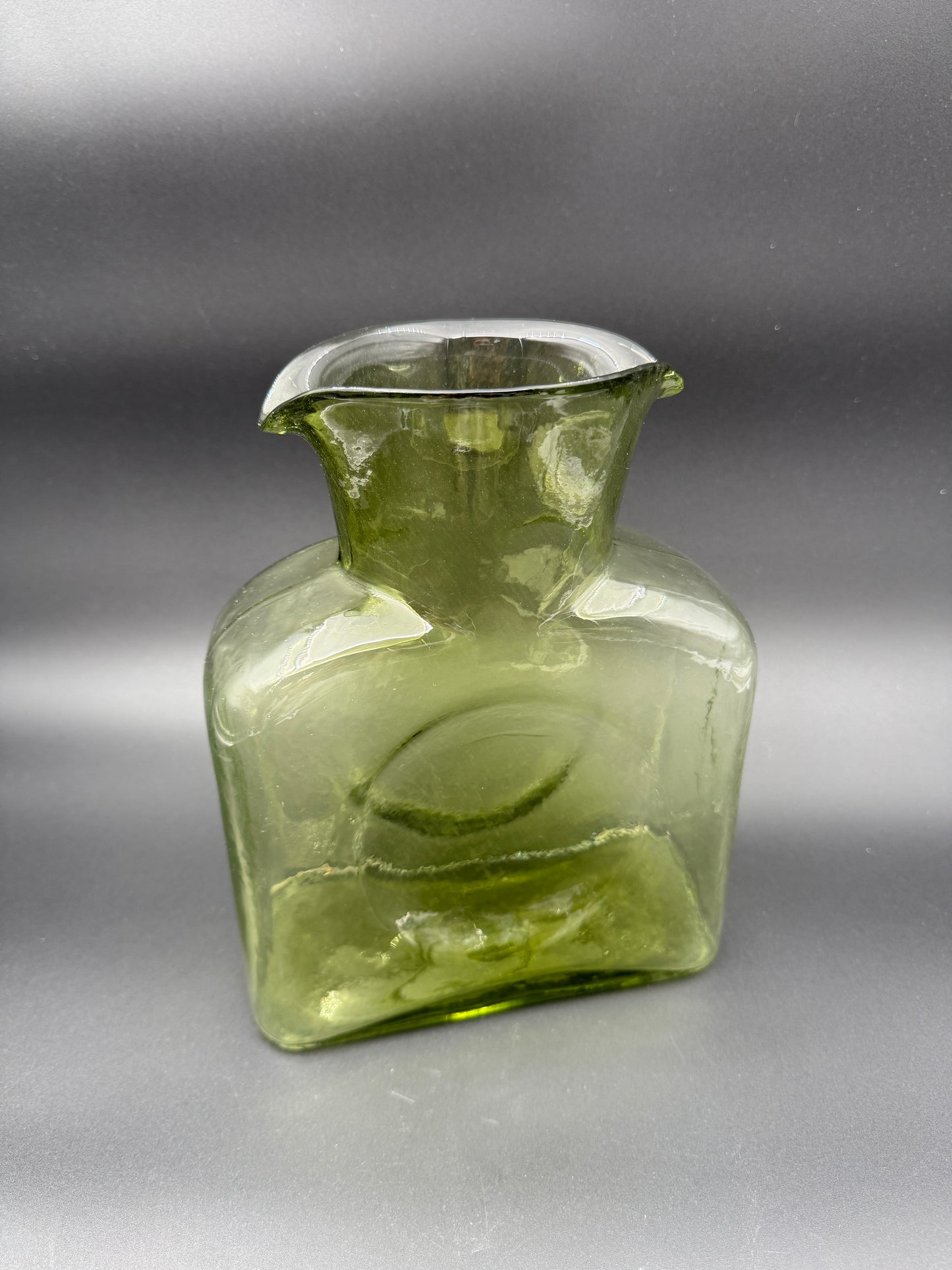 Blenko Green Glass Water Bottle – Signed 2002