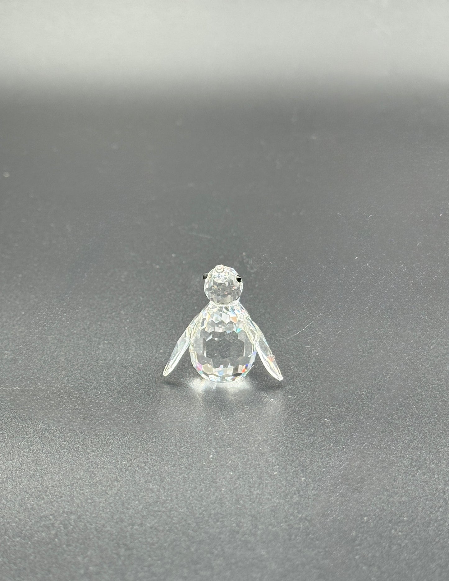 Swarovski Mini Crystal Penguin Figurine – Faceted Clear Glass