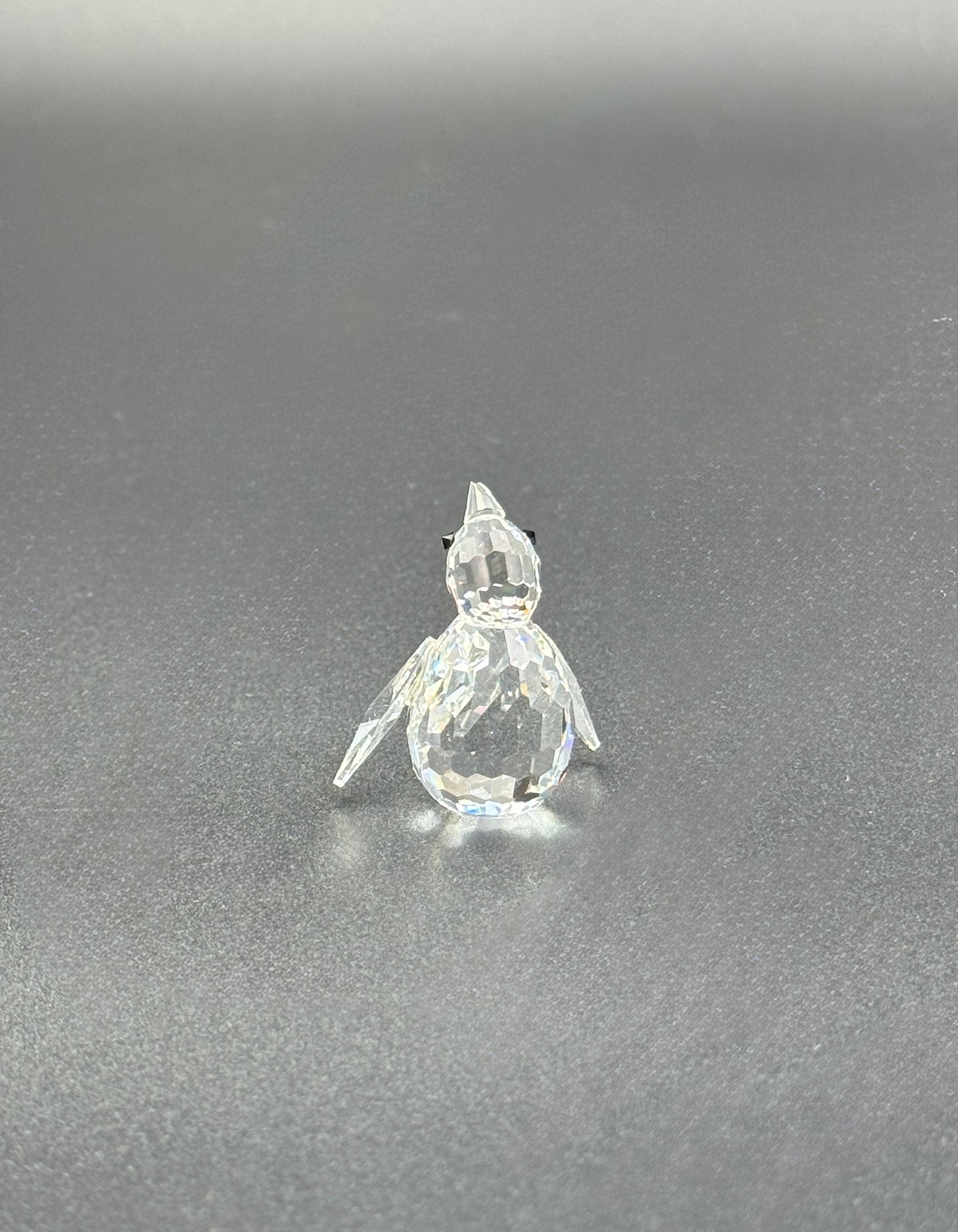 Swarovski Mini Crystal Penguin Figurine – Faceted Clear Glass