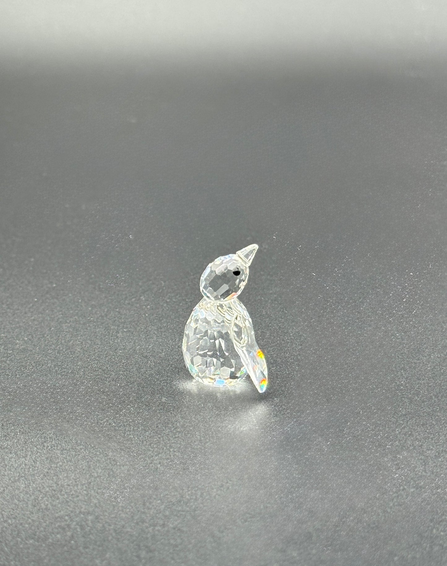 Swarovski Mini Crystal Penguin Figurine – Faceted Clear Glass