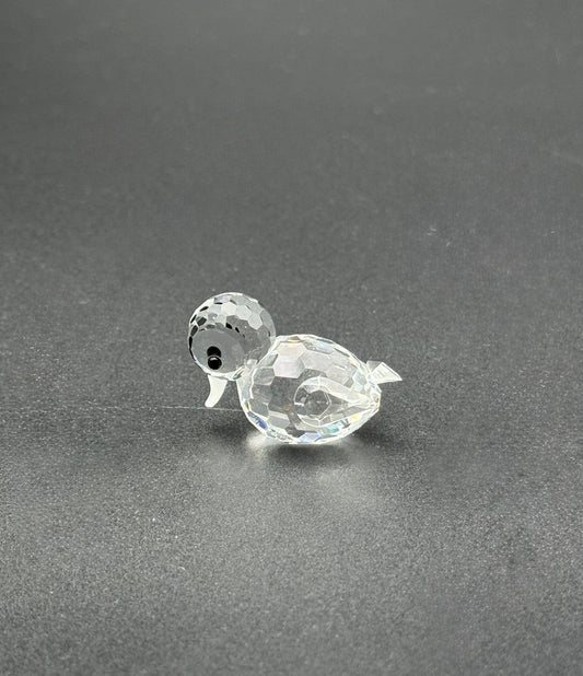 Swarovski Mini Crystal Duck Figurine – Faceted Clear Glass