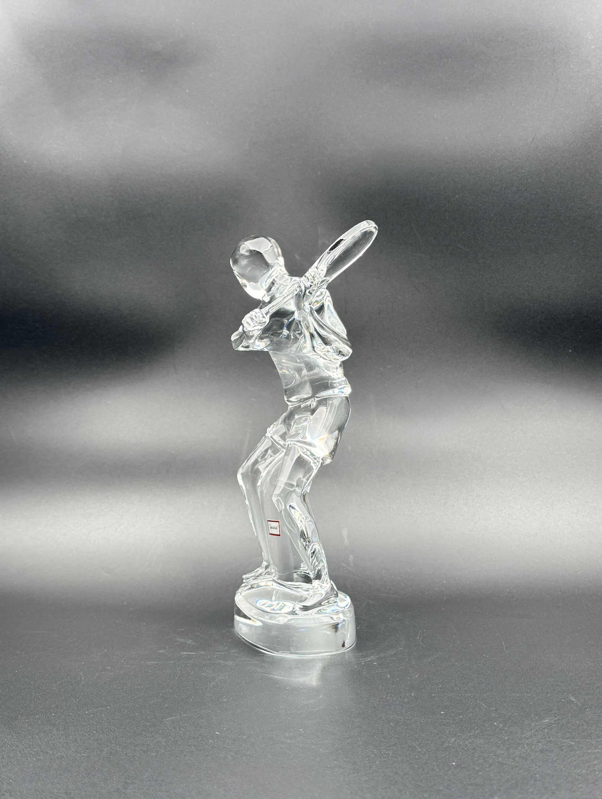 Baccarat Crystal Male Tennis Player Figurine Boxed Collectible Art