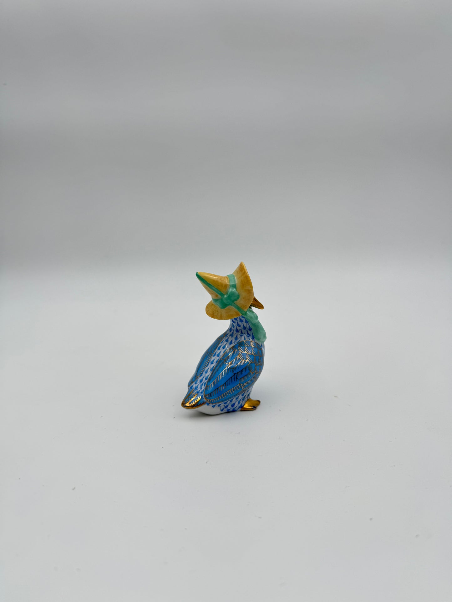 Elegant Herend Hand-Painted Porcelain Duck Figurine with Classic Fishnet Pattern - Collectible Handmade Art from Hungary