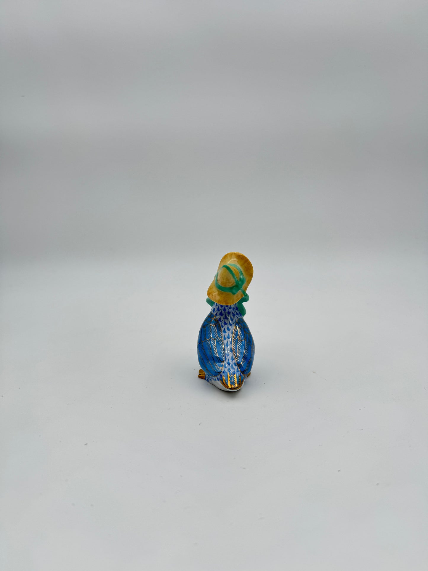 Elegant Herend Hand-Painted Porcelain Duck Figurine with Classic Fishnet Pattern - Collectible Handmade Art from Hungary