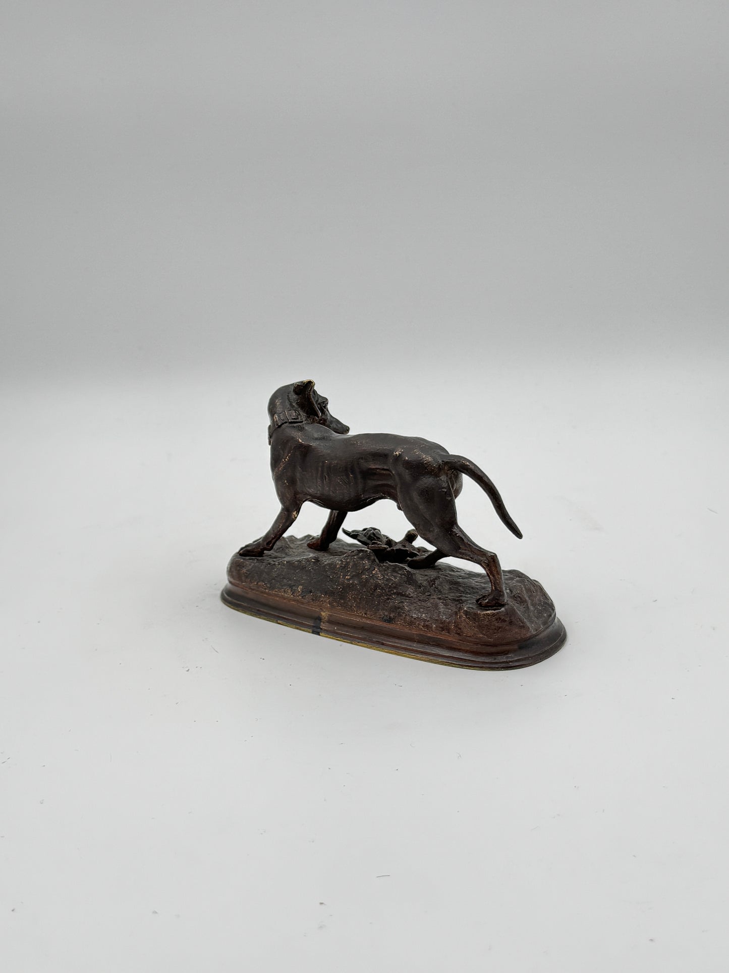 Jules Moigniez (French, 1835-1894) Bronze Sculpture – Pointer Dog and Pheasant, Signed Antique Model