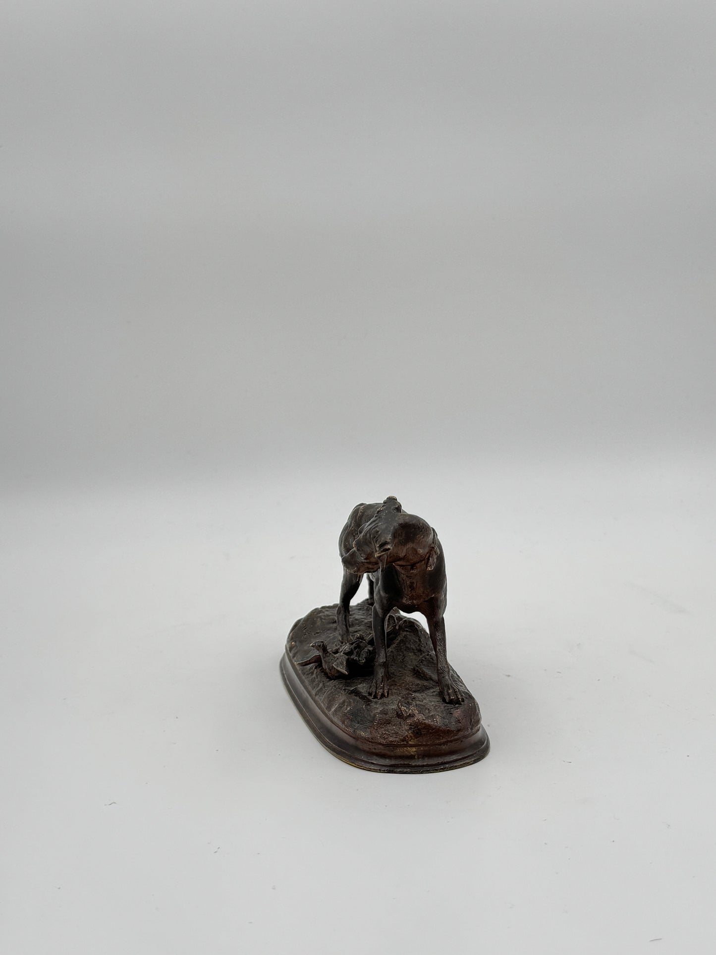 Authentic 19th Century Bronze Pointer Dog by Jules Moigniez – French Animalier Sculpture