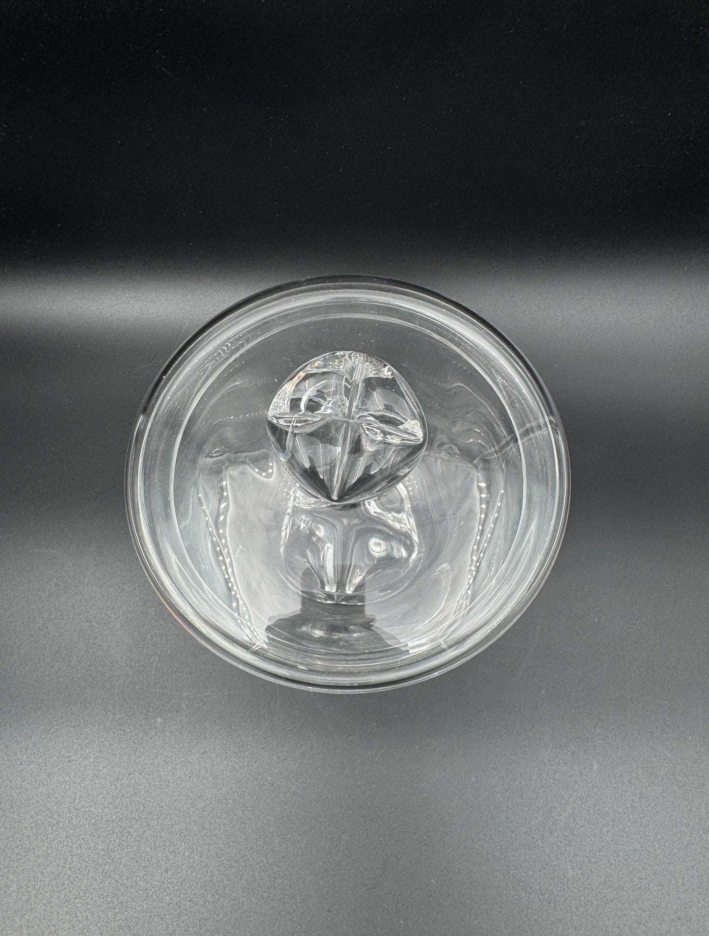 Vintage Val St. Lambert Crystal Covered Compote – Signed