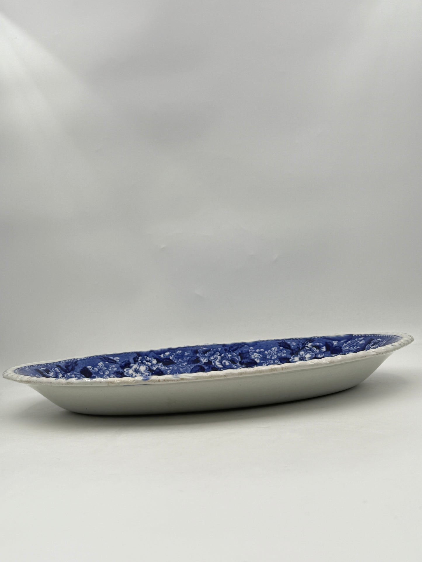 Antique Flow Blue “Cattle Scenery” Platter – William Adams, Staffordshire