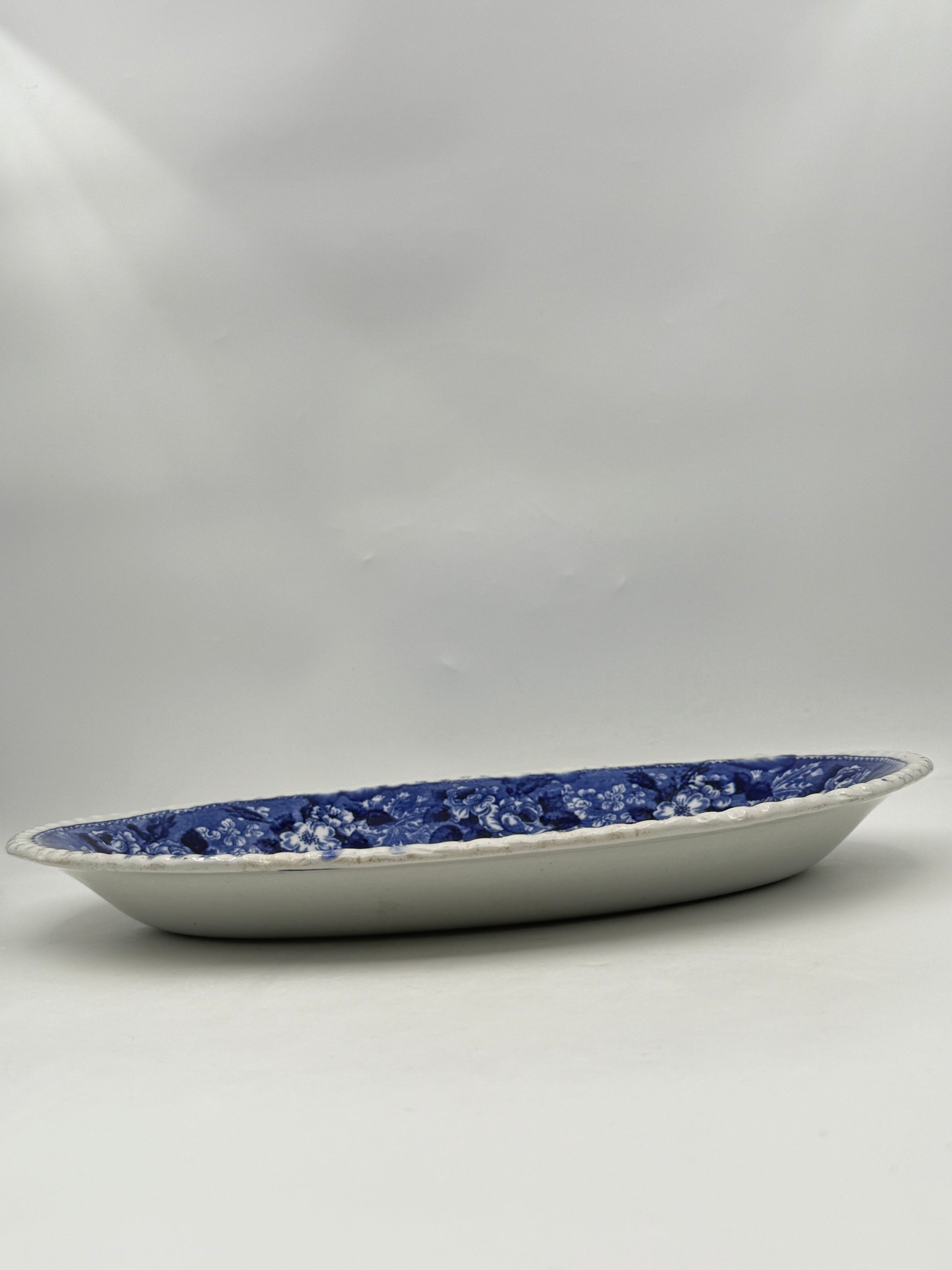 Antique Flow Blue “Cattle Scenery” Platter – William Adams, Staffordshire