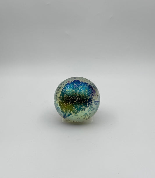 Glass Eye Studio Iridescent Paperweight – Signed 1991