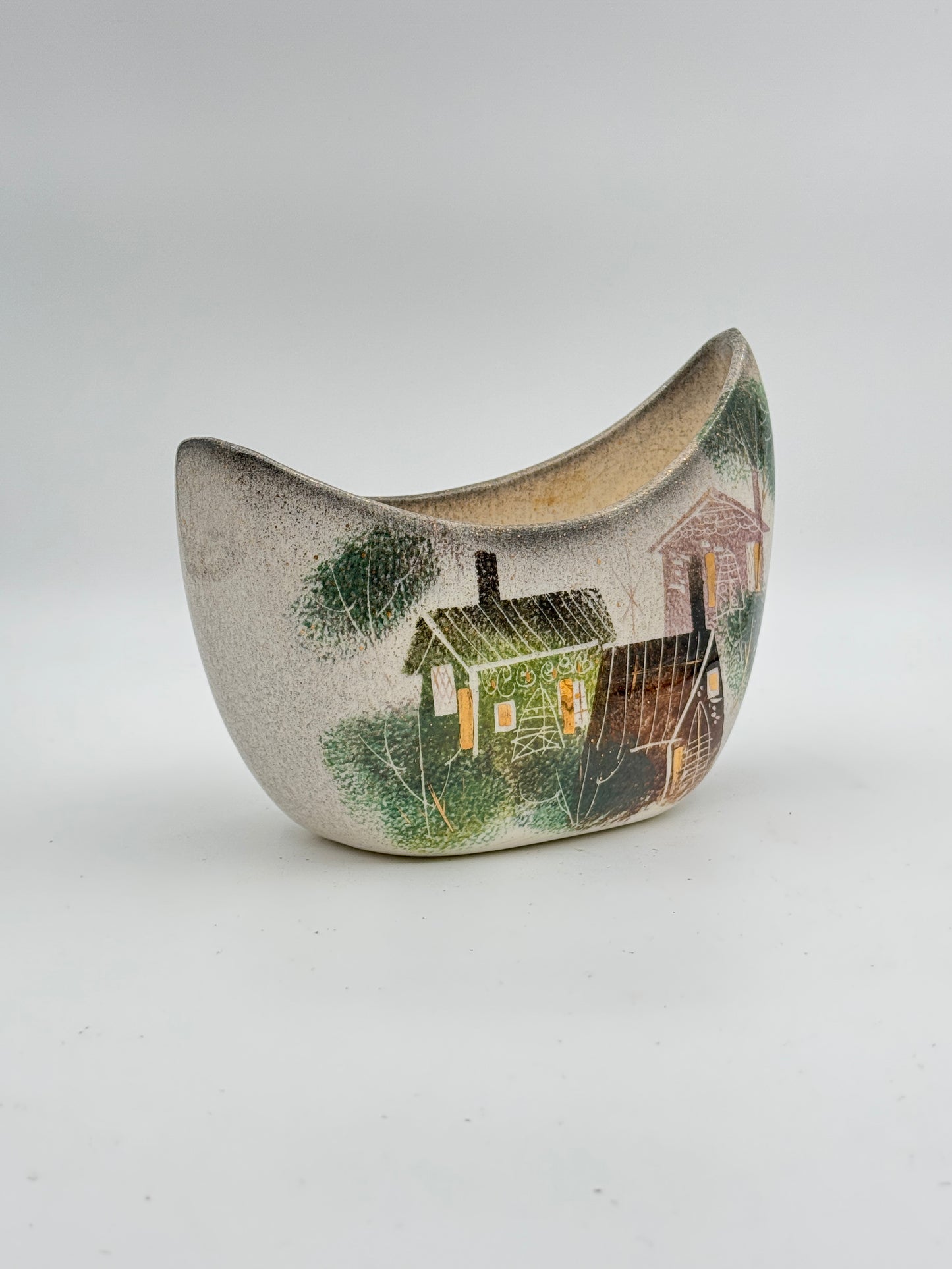 Sascha Brastoff Rooftops Collection Ceramic Art Vase - Mid-Century Modern Decor