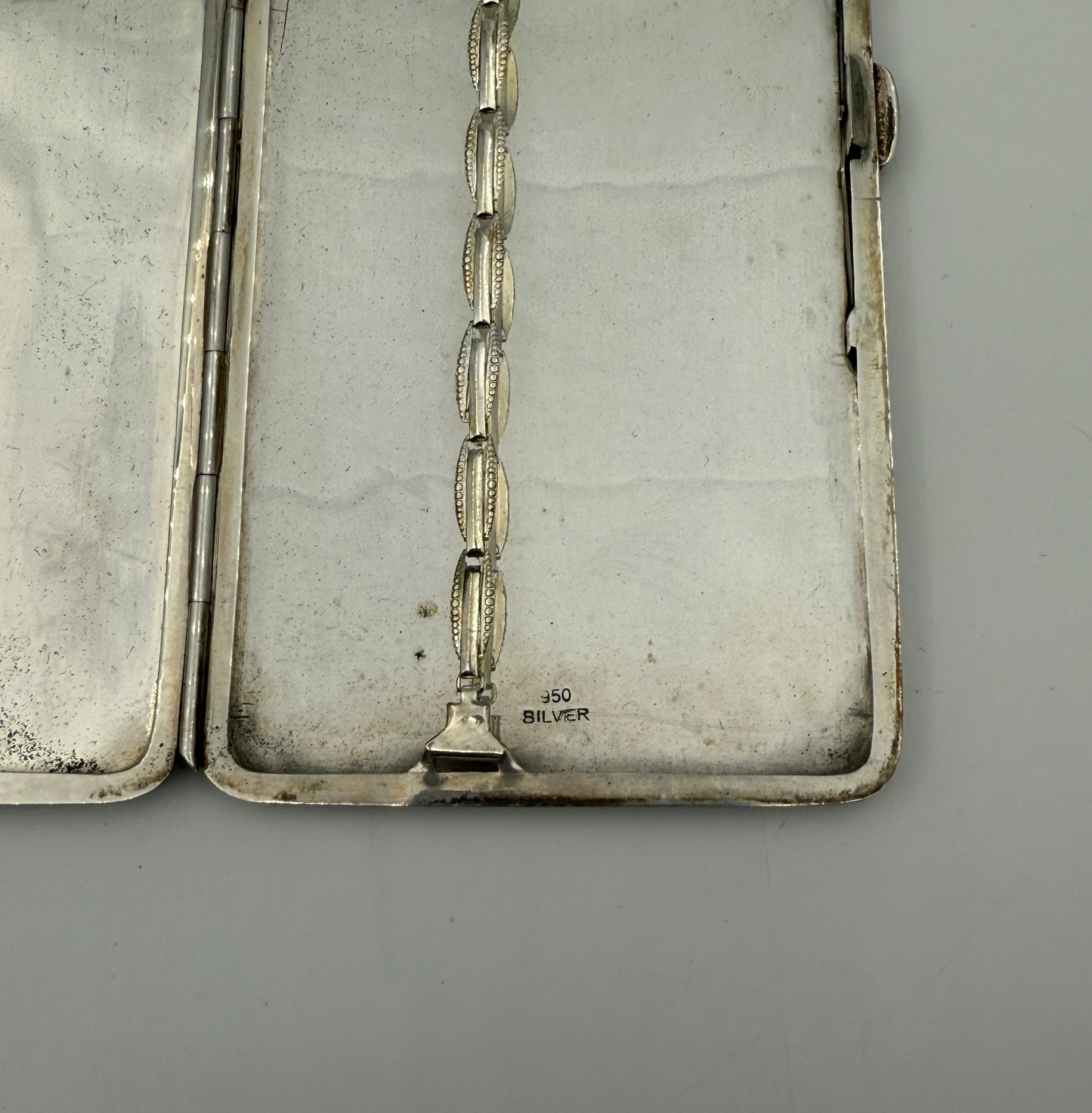 Japanese .950 Silver Cigarette Case & Lighter Set in Box – c.1960