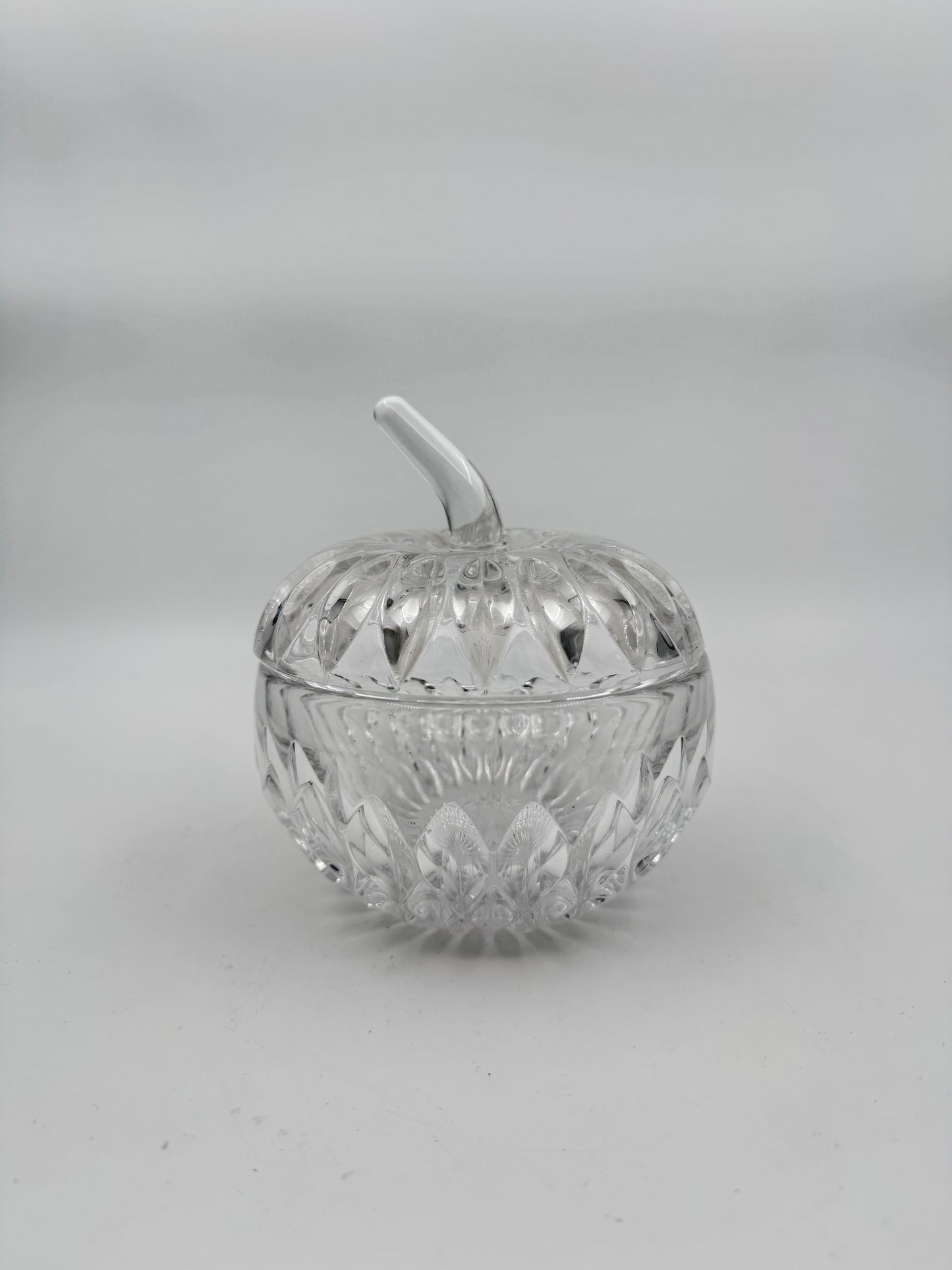 Vintage Gorham Althea Lead Crystal Apple-Shaped Trinket Dish with Lid – Candy Bowl