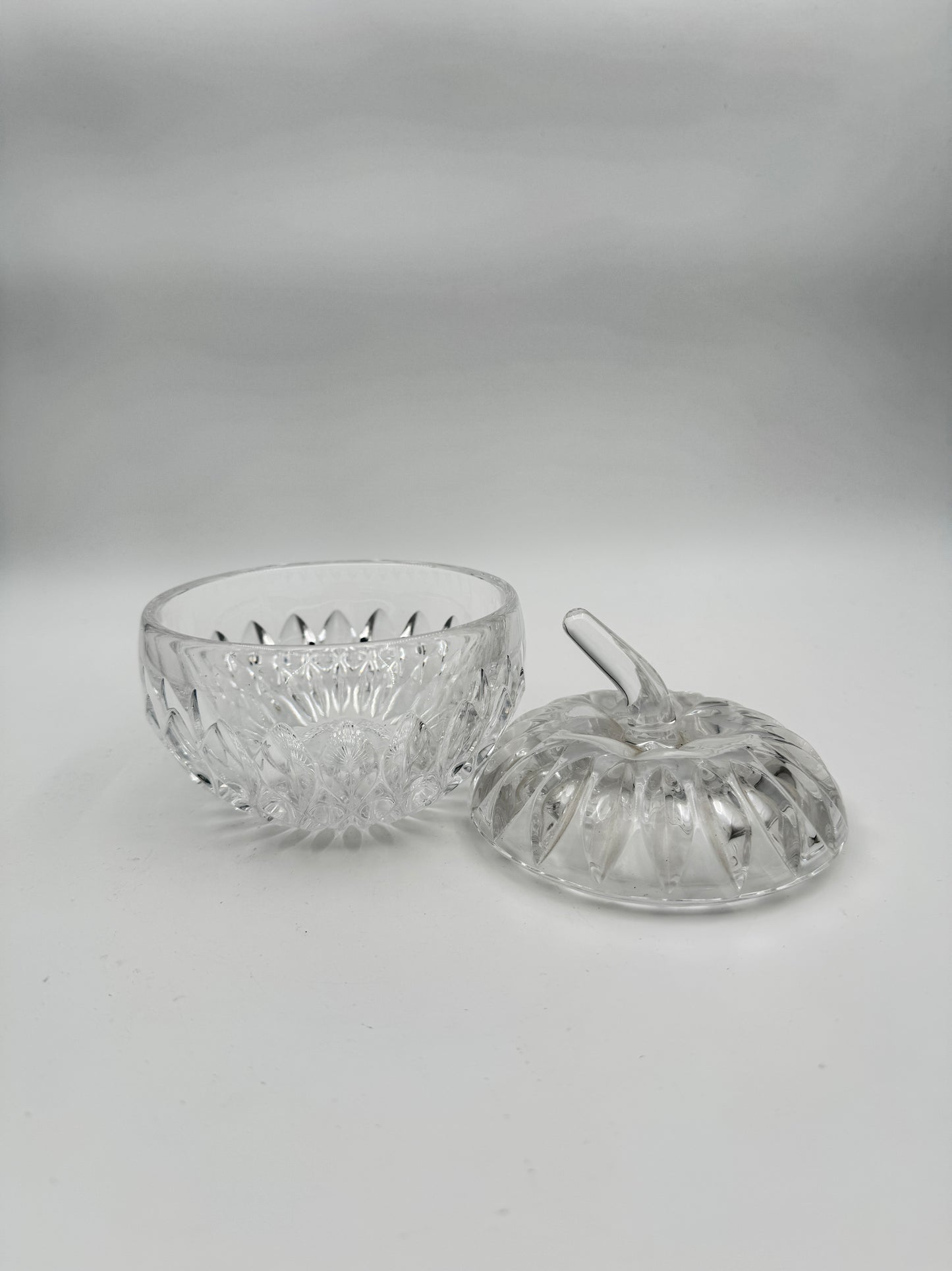 Vintage Gorham Althea Lead Crystal Apple-Shaped Trinket Dish with Lid – Candy Bowl