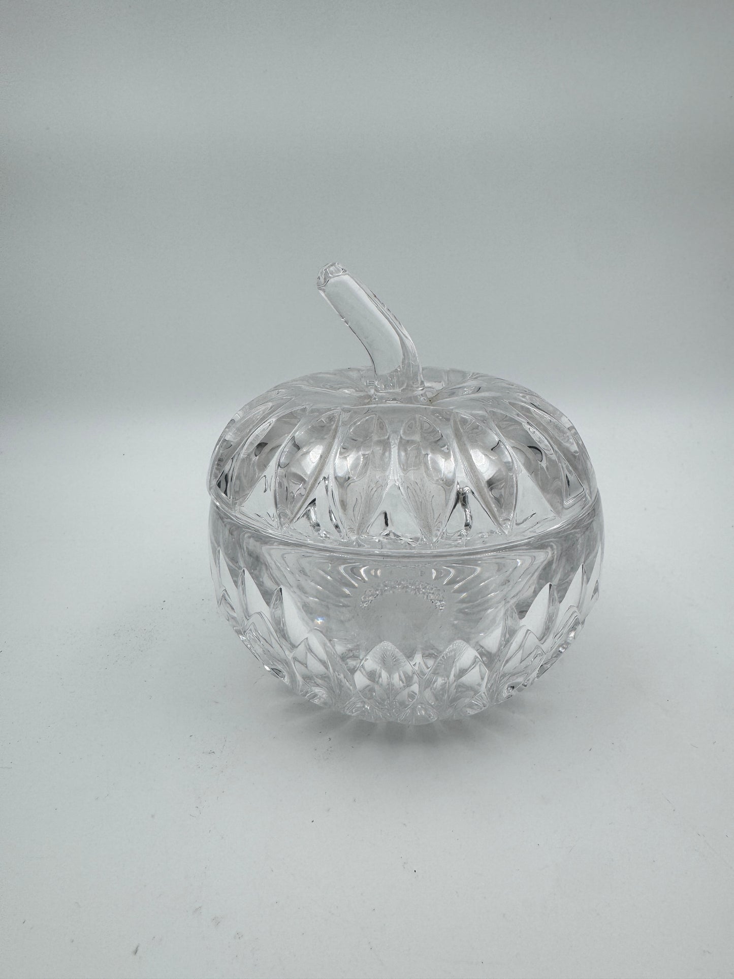 Vintage Gorham Althea Lead Crystal Apple-Shaped Trinket Dish with Lid – Candy Bowl