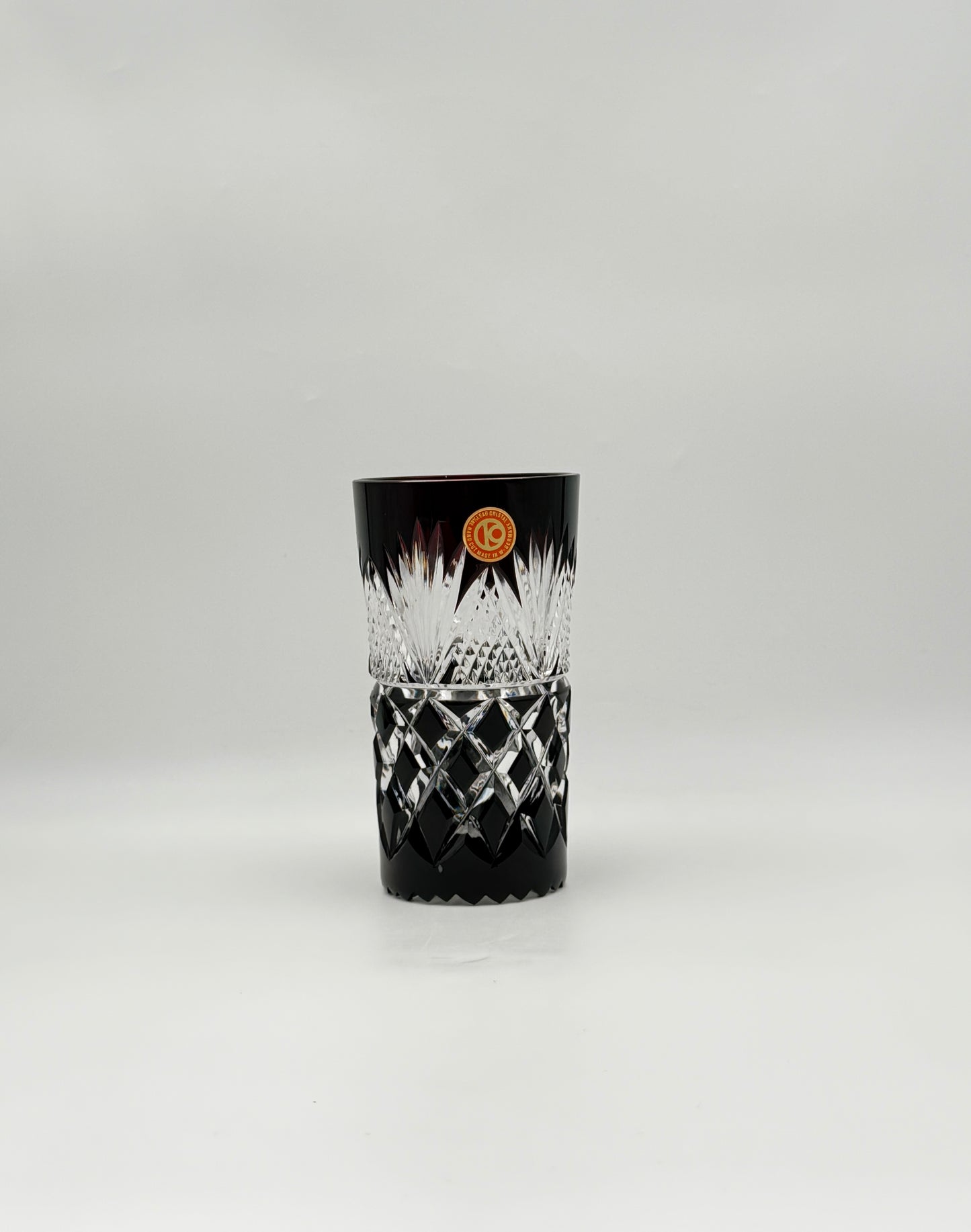 Set of 6 Czech Cut Crystal Tumblers – Multi-Color Drinking Glasses