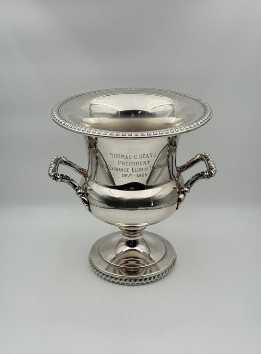 Silverplate Champagne Cooler – Engraved Thomas C. Deane 1965