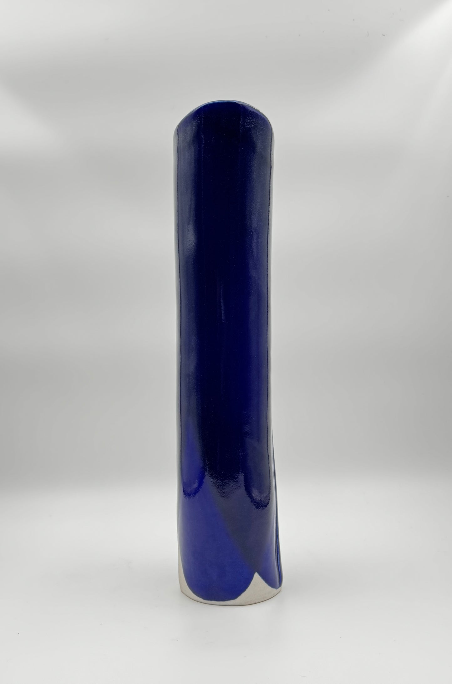 Java Aspen Handmade Ceramic Vase - Tall Cobalt Blue Wrap Design, Modern Art Pottery