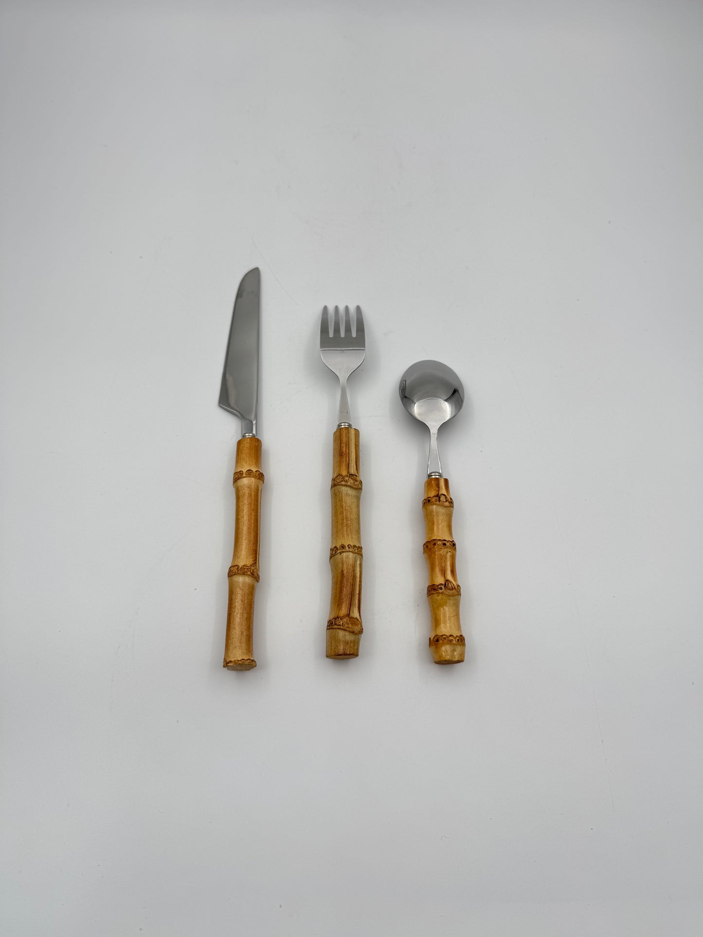 Rattan-Inspired Cutlery Set – 12 Pieces (Knife, Fork, Spoon)