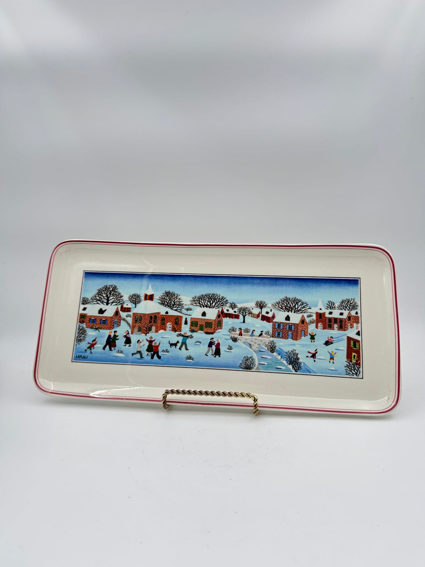 Villeroy & Boch "Naif Christmas" Sandwich Tray – Gerard Laplau Porcelain Platter, 13.5”