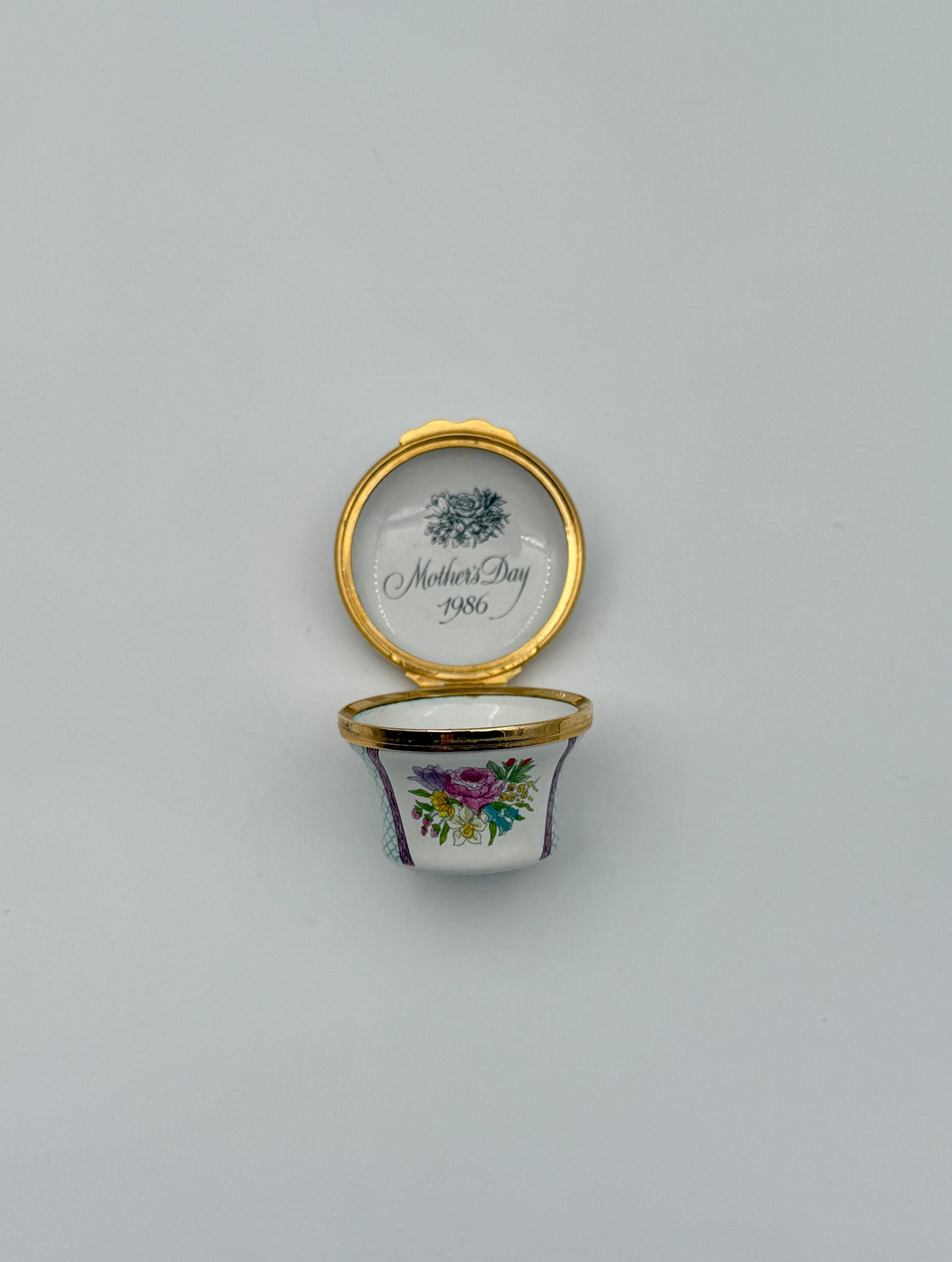 Vintage Halcyon Days Enamel Trinket Box “For Mother With Love” – 1986