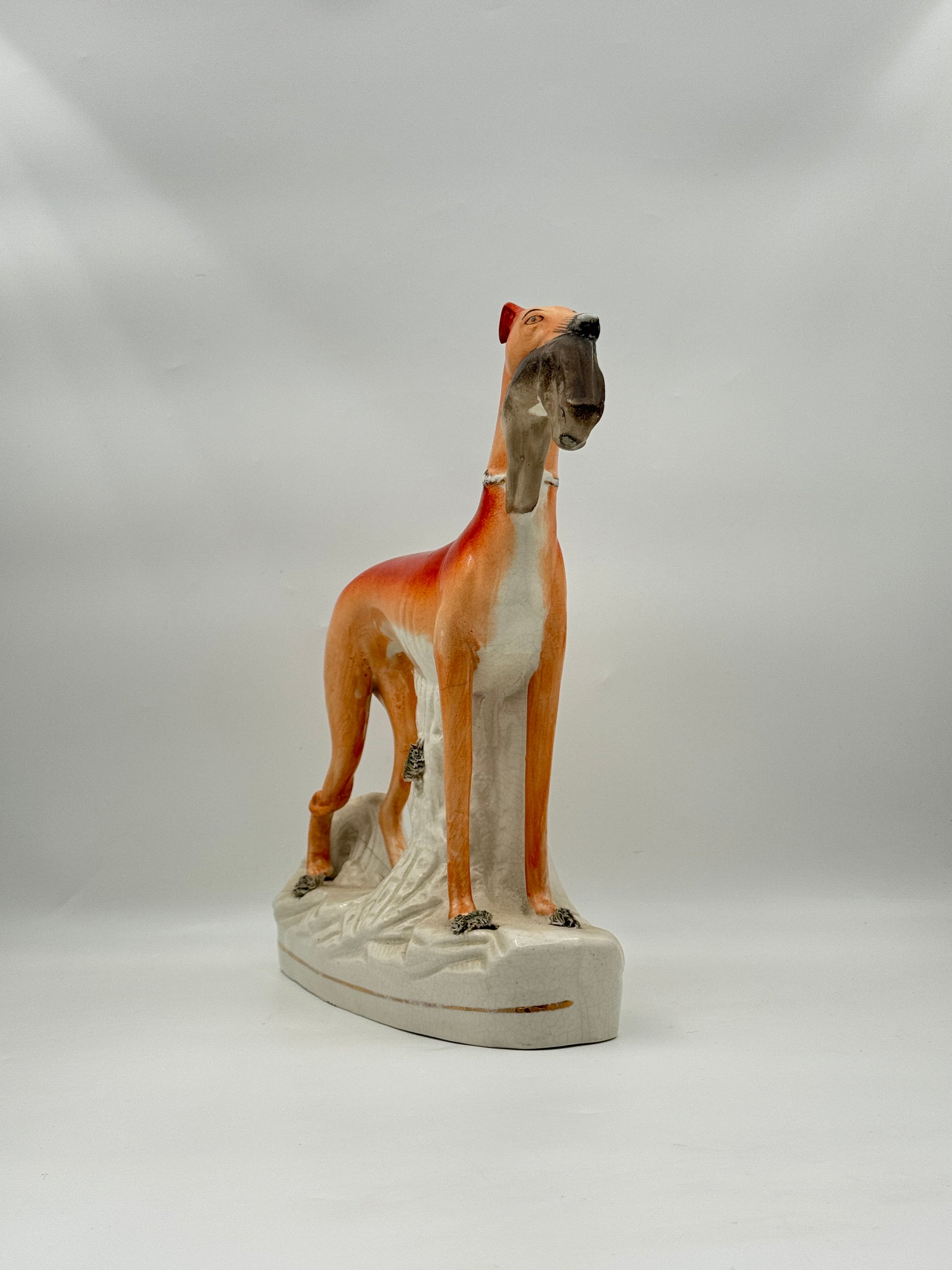 Pair of Staffordshire Hunting Dogs with Rabbit – 20th Century 